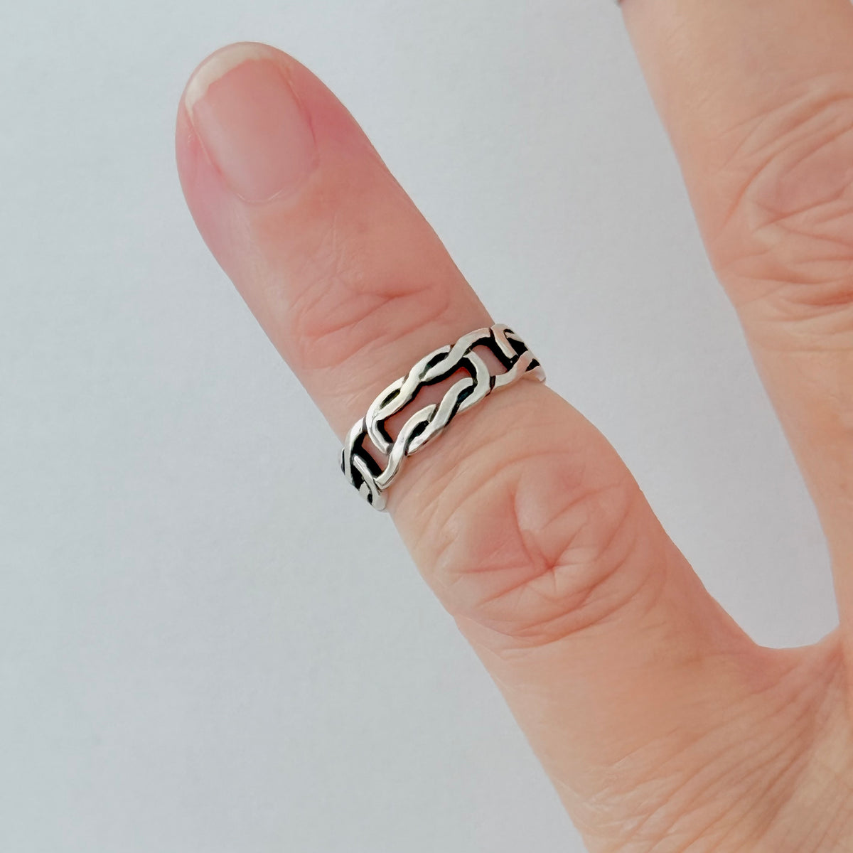 925 Sterling Silver Celtic Knot Band Toe Ring | Infinity Love Knots Silver Rings