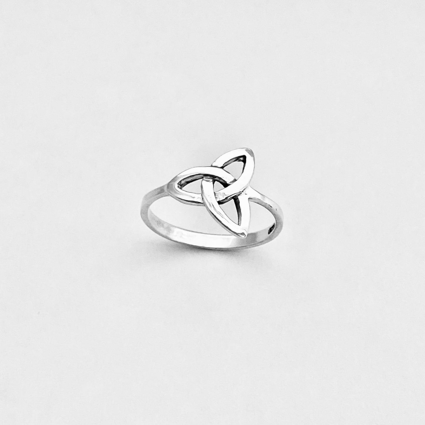 Sterling Silver Classic Triquetra Ring, Celtic Love Knots Silver Rings
