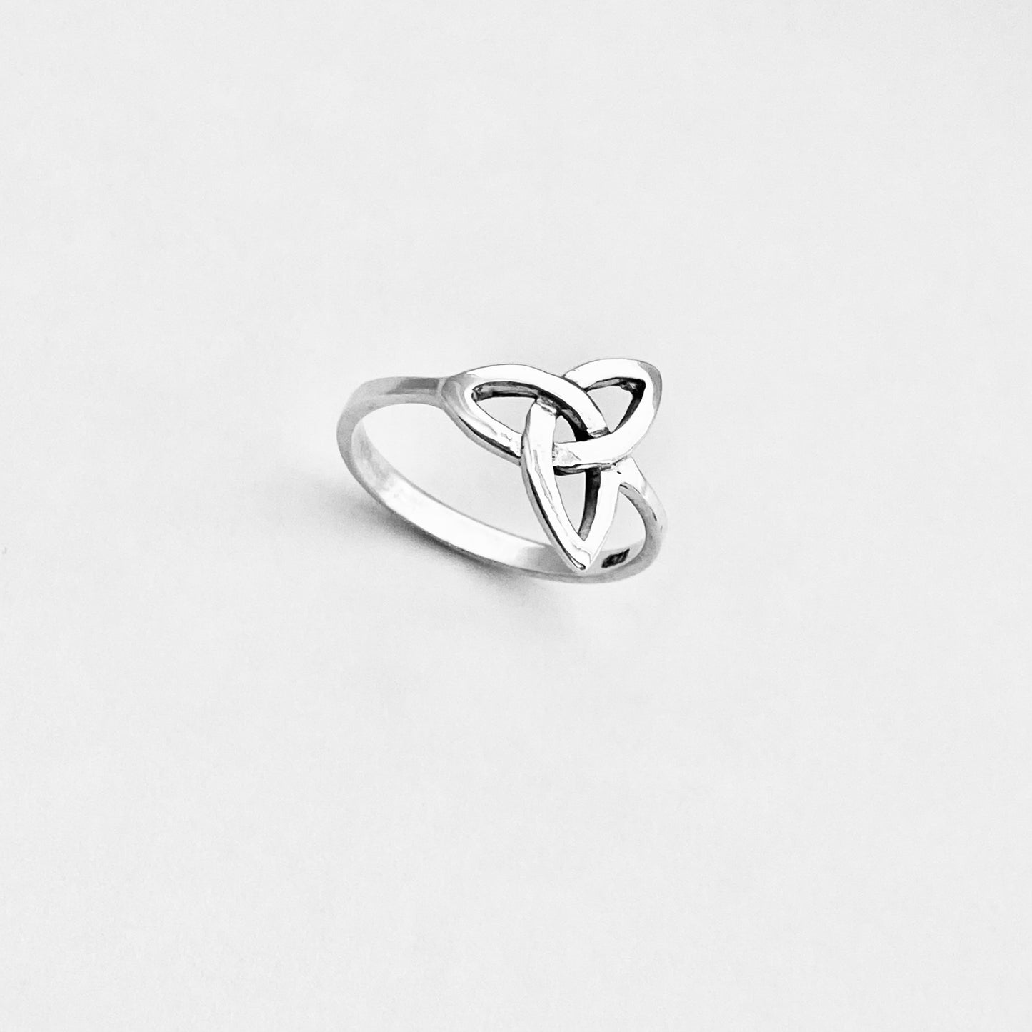Sterling Silver Classic Triquetra Ring, Celtic Love Knots Silver Rings