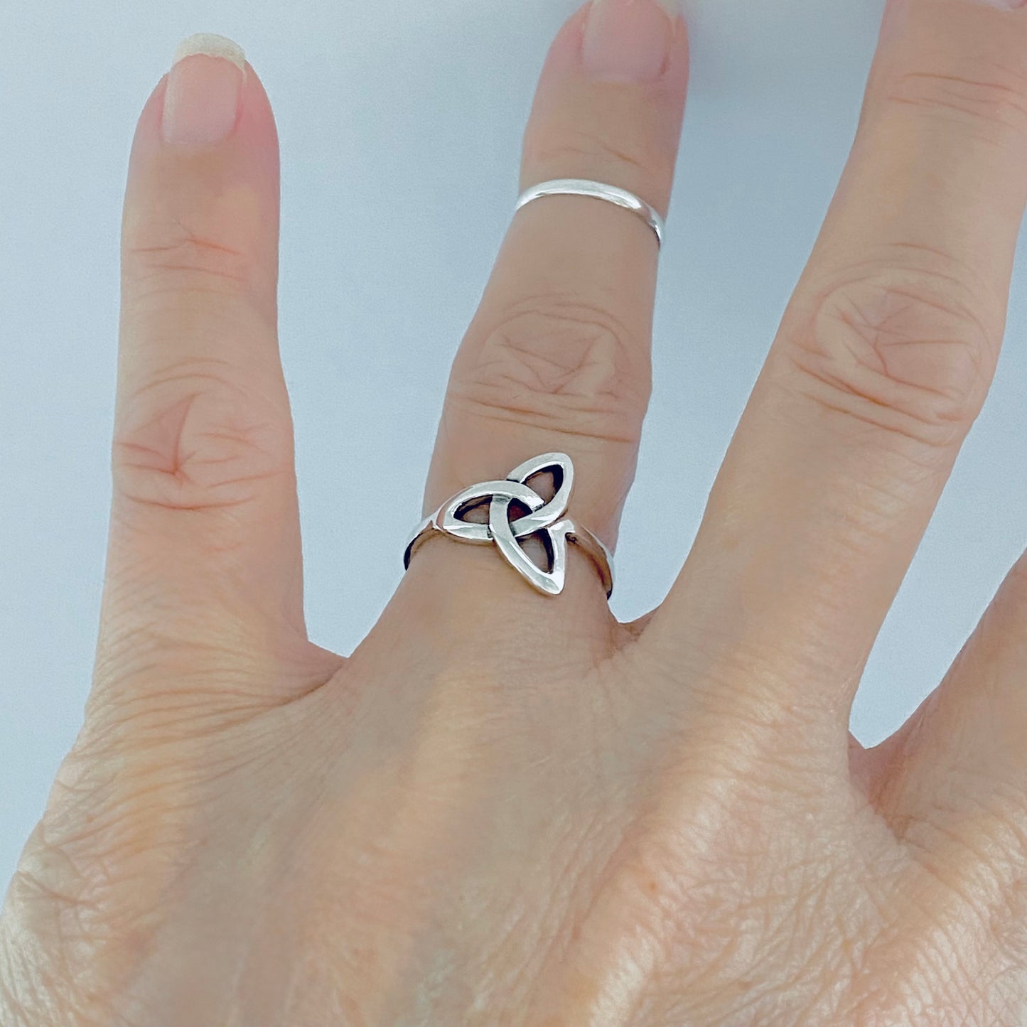 Sterling Silver Classic Triquetra Ring, Celtic Love Knots Silver Rings