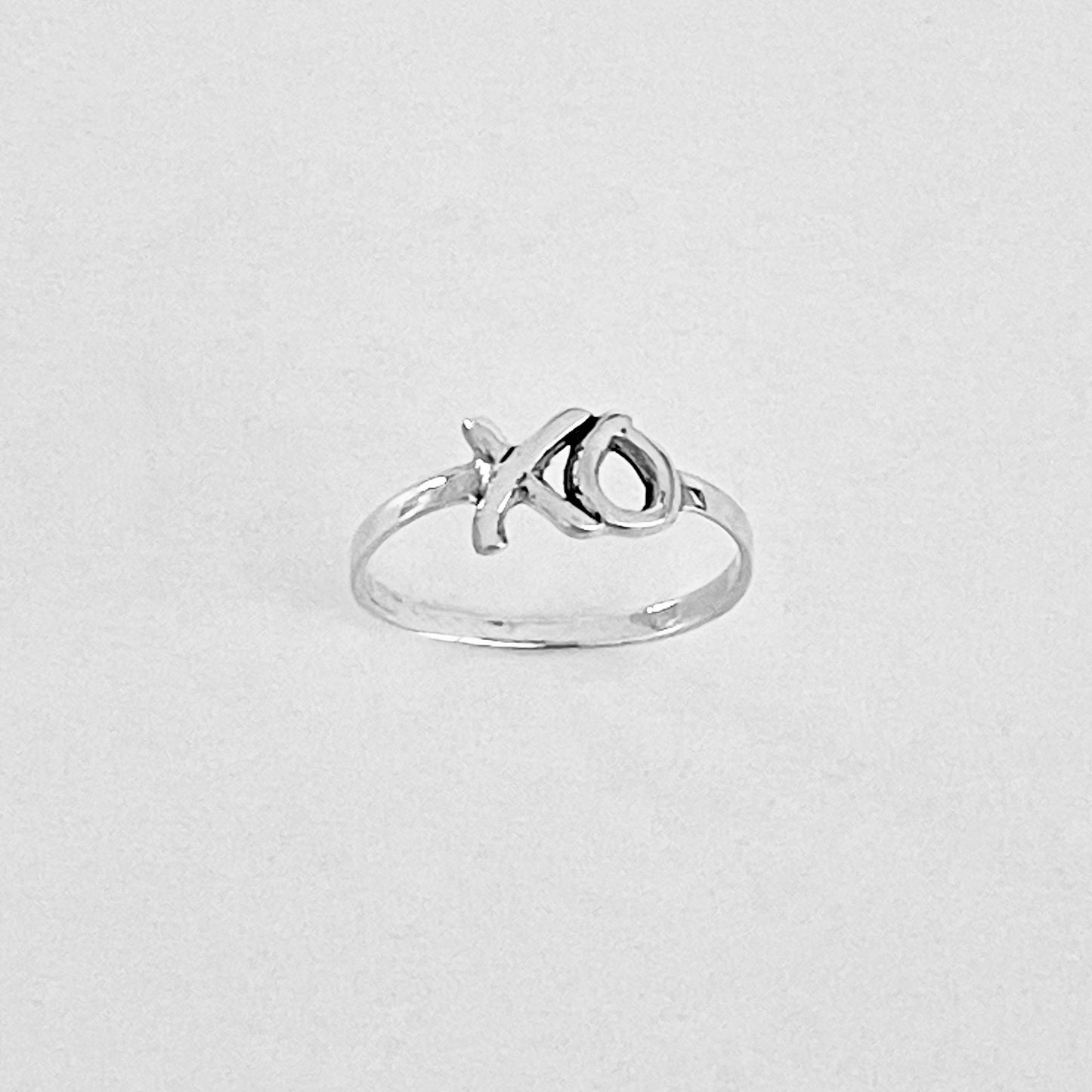 925 Sterling Silver Dainty XO Ring | Hugs and Kisses Forever Love Silver Rings