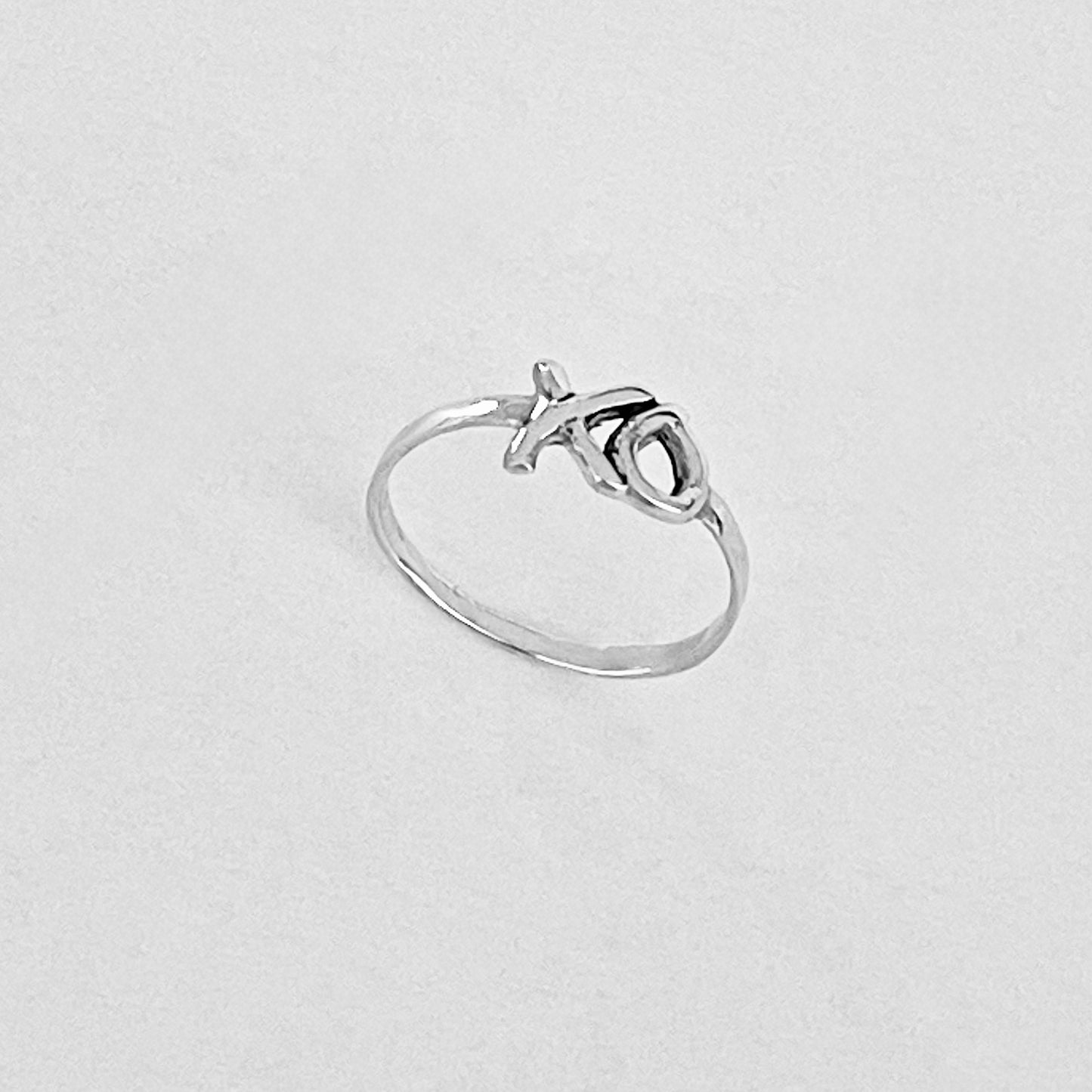 925 Sterling Silver Dainty XO Ring | Hugs and Kisses Forever Love Silver Rings