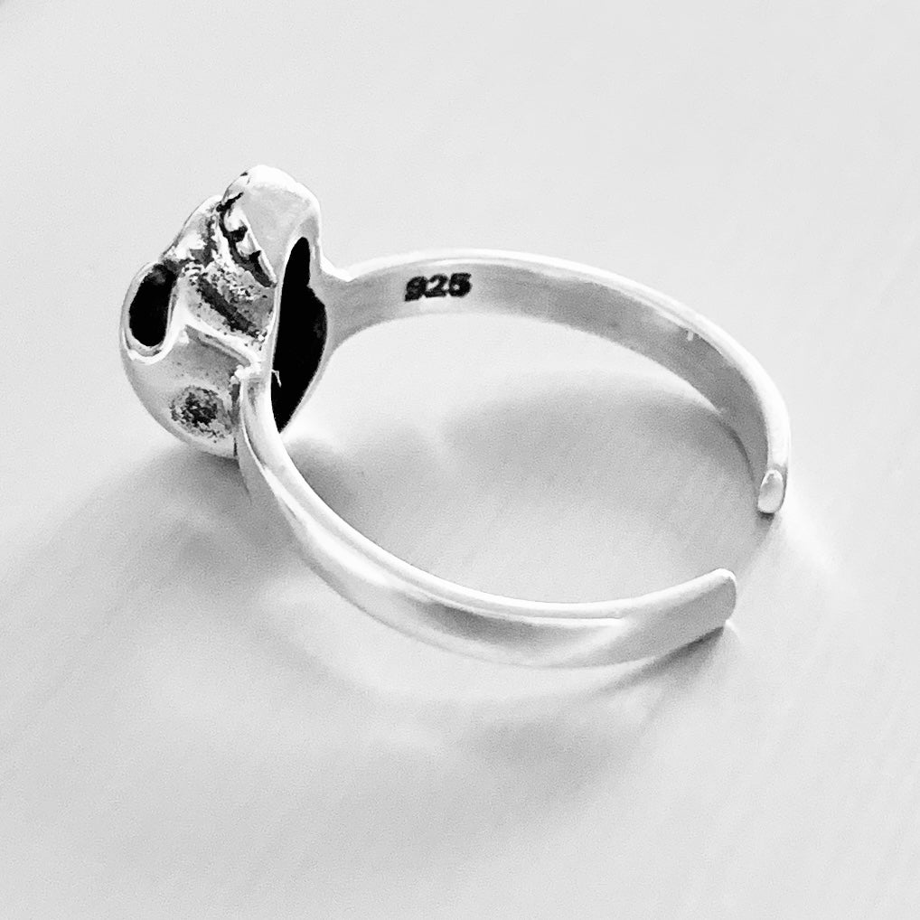 925 Sterling Silver Skull Toe Ring – Gothic Skeleton Head Jewelry