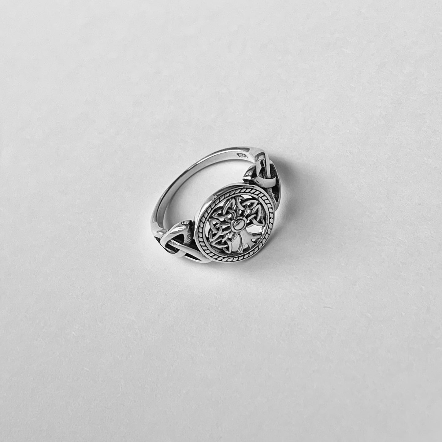 Sterling Silver Little Triquetras Tree of Life Ring with Side Celtic, Silver Rings