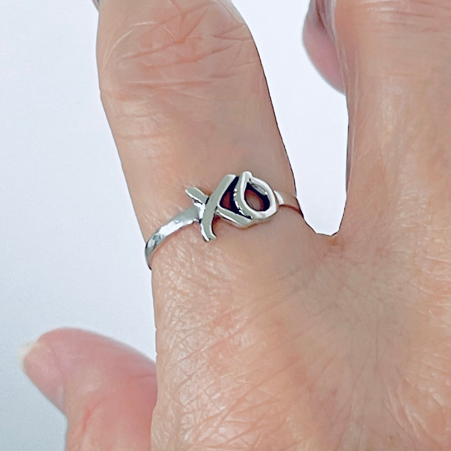 925 Sterling Silver Dainty XO Ring | Hugs and Kisses Forever Love Silver Rings