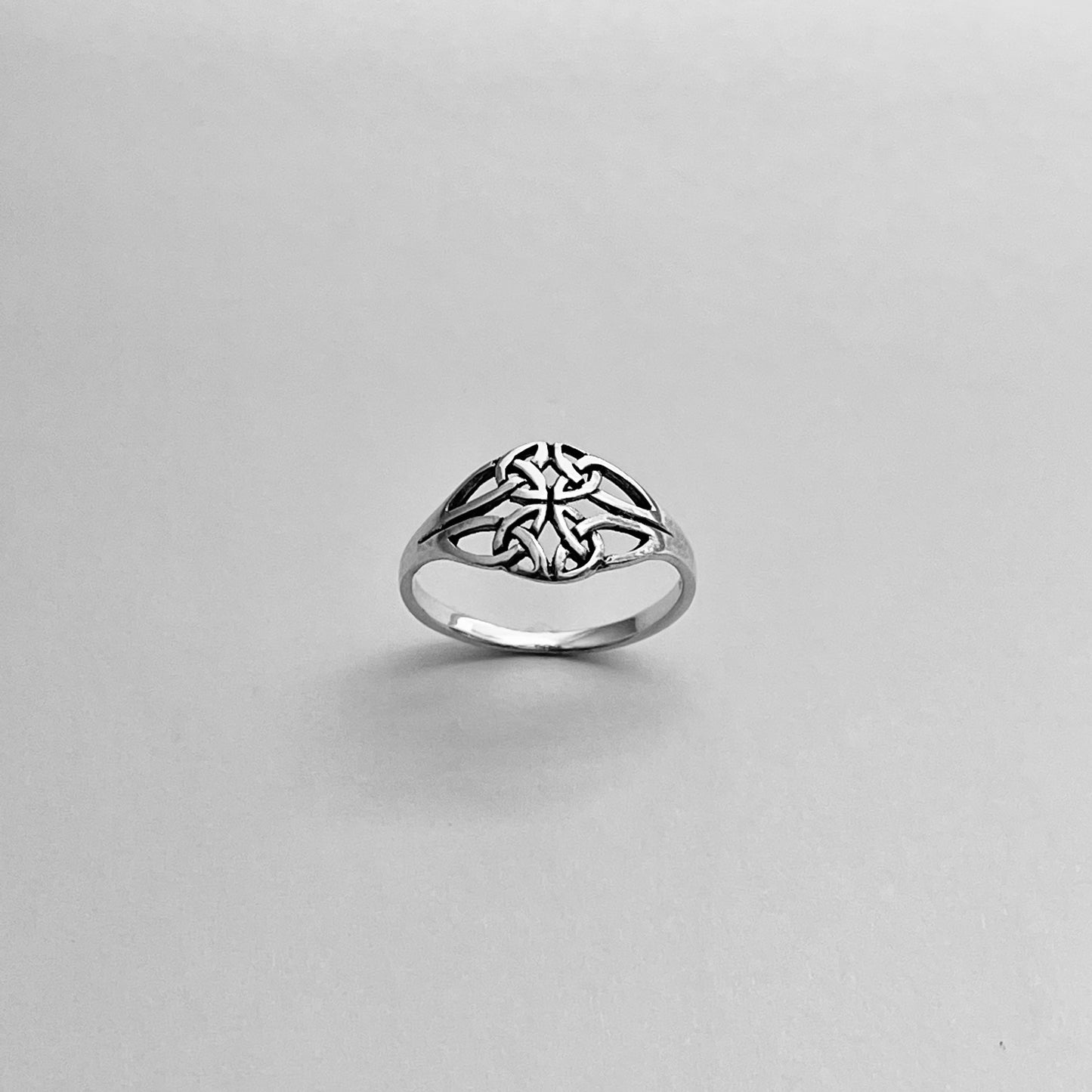 Sterling Silver Quadruple Thin Celtic Ring, Trinity Knots Rings