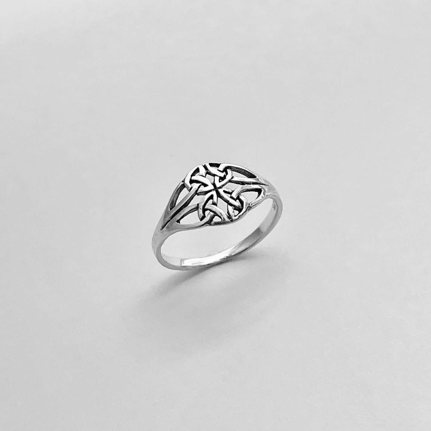 Sterling Silver Quadruple Thin Celtic Ring, Trinity Knots Rings