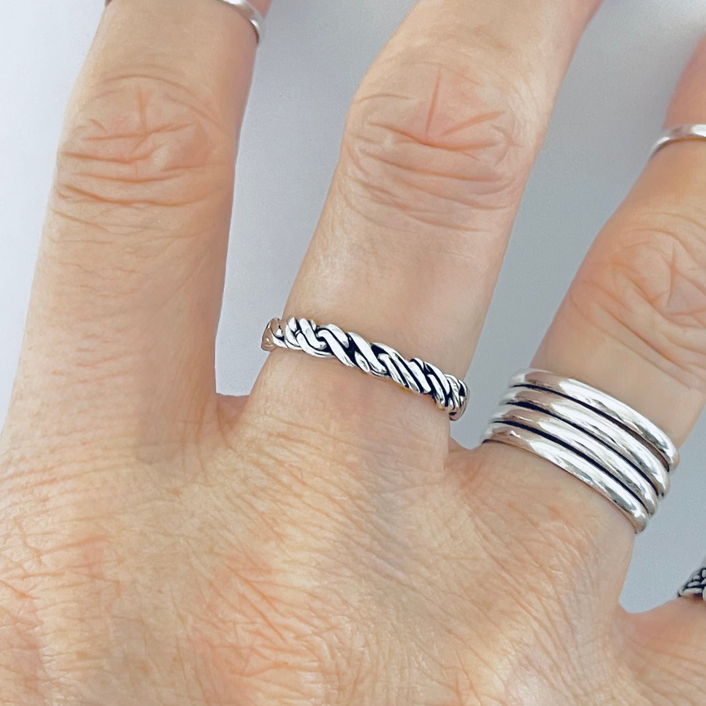 Sterling Silver Eternity Crazy Rope Ring | Twist Wedding Bands, Twisted Braid Jewelry