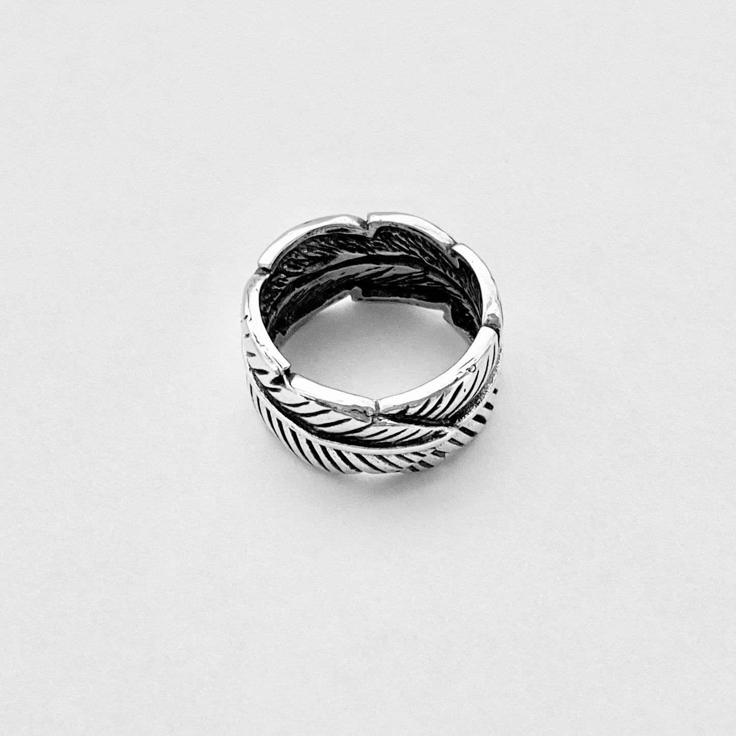 Sterling Silver Thick Wraparound Feather Ring, Statement Boho Jewelry, Angels Wings