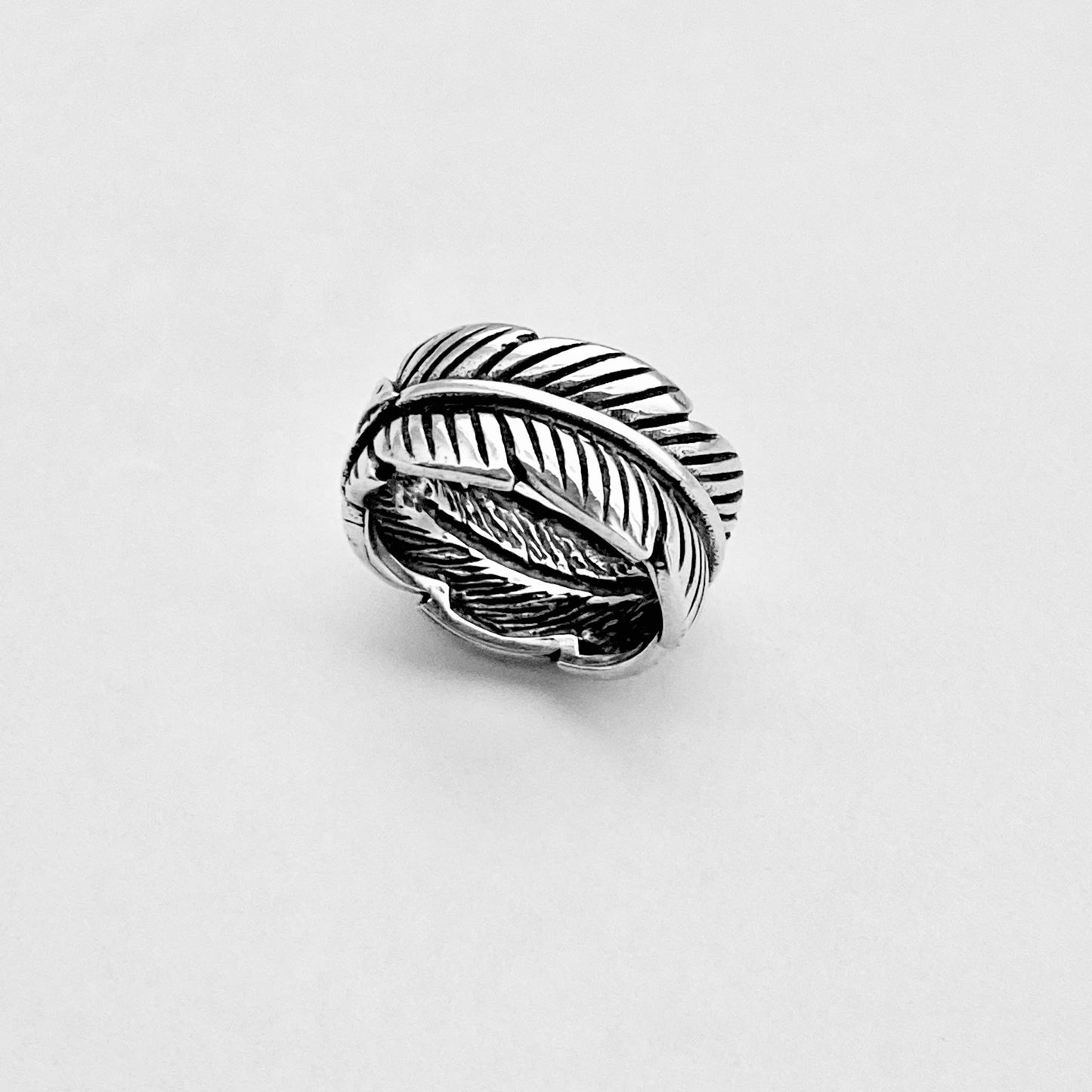 Sterling Silver Thick Wraparound Feather Ring, Statement Boho Jewelry, Angels Wings