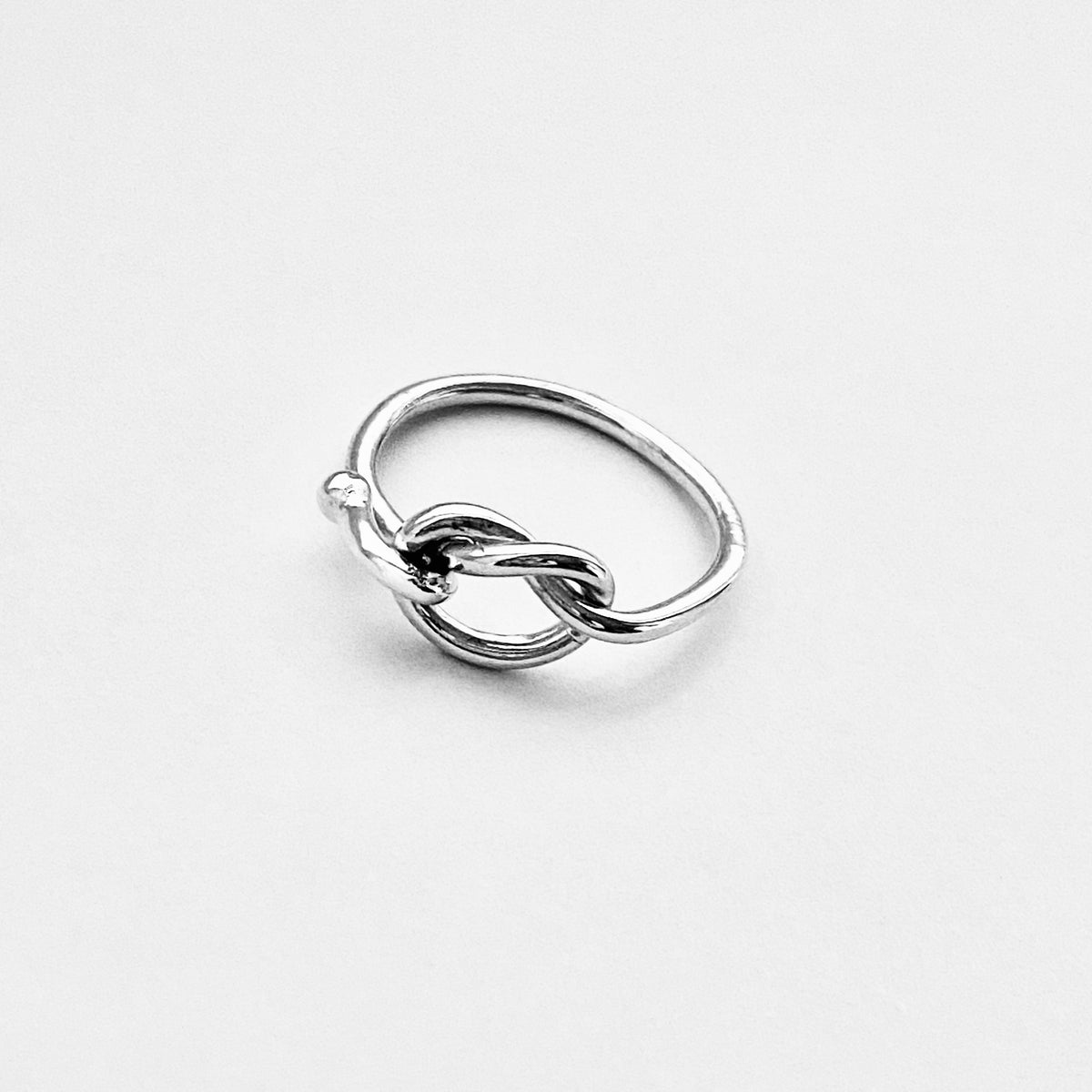 925 Sterling Silver Pretzel Knot Ring with Hook | Dainty Love Knots Ring