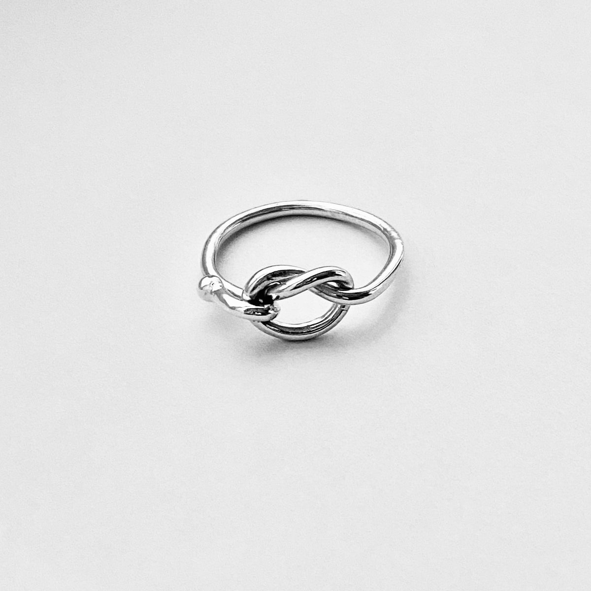 925 Sterling Silver Pretzel Knot Ring with Hook | Dainty Love Knots Ring