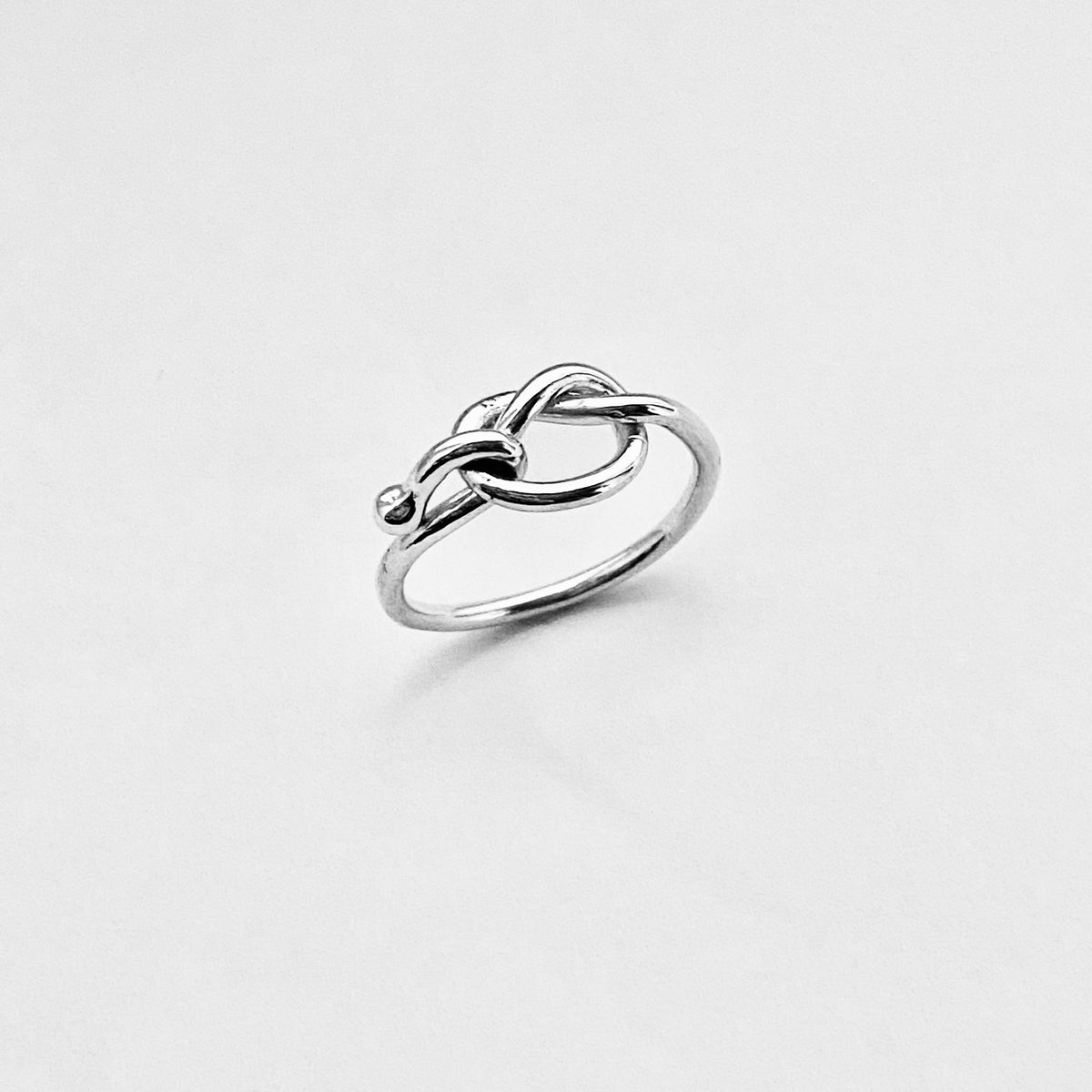 925 Sterling Silver Pretzel Knot Ring with Hook | Dainty Love Knots Ring