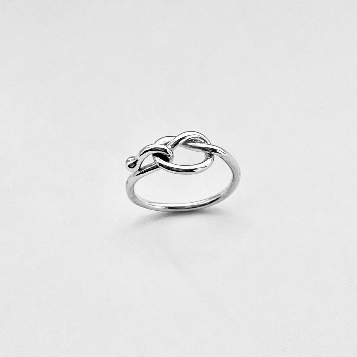 925 Sterling Silver Pretzel Knot Ring with Hook | Dainty Love Knots Ring