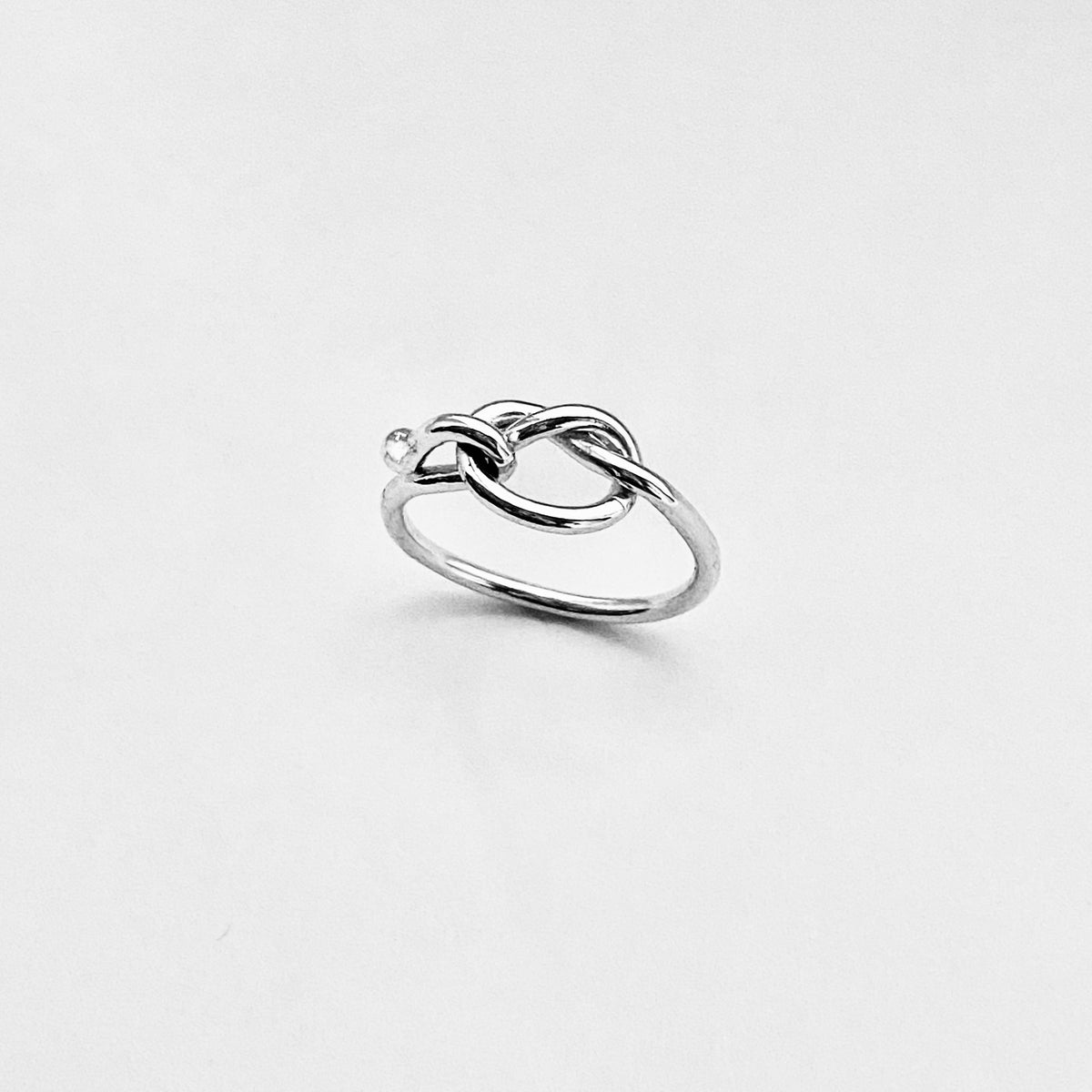 925 Sterling Silver Pretzel Knot Ring with Hook | Dainty Love Knots Ring