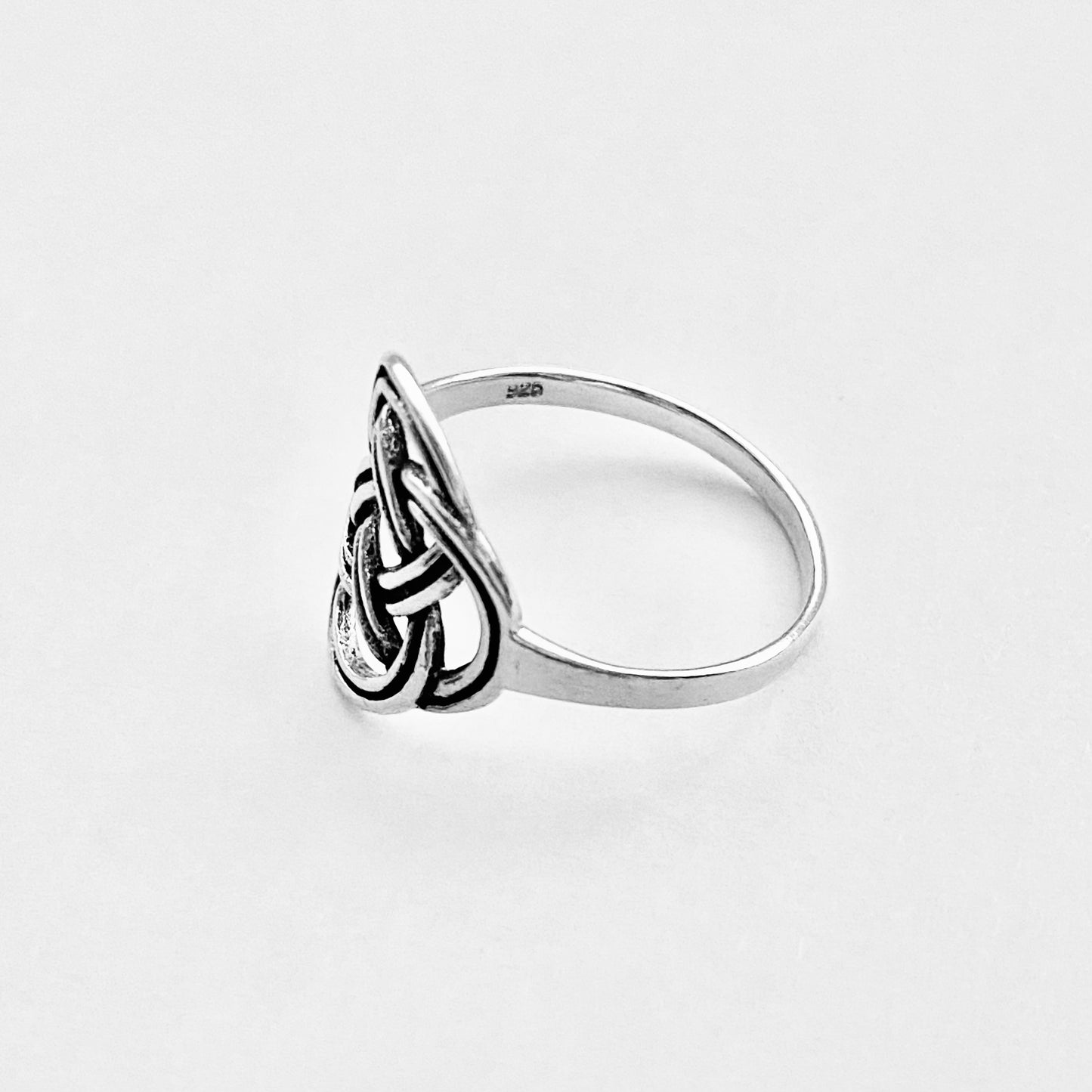 Sterling Silver Round Thin Celtic Knot Ring, Minimalist Rings, Weave Jewelry