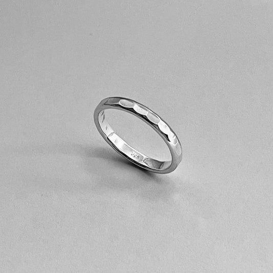 Sterling Silver Hammered Band Ring, Pinky Rings, Stackable Jewelry Bands