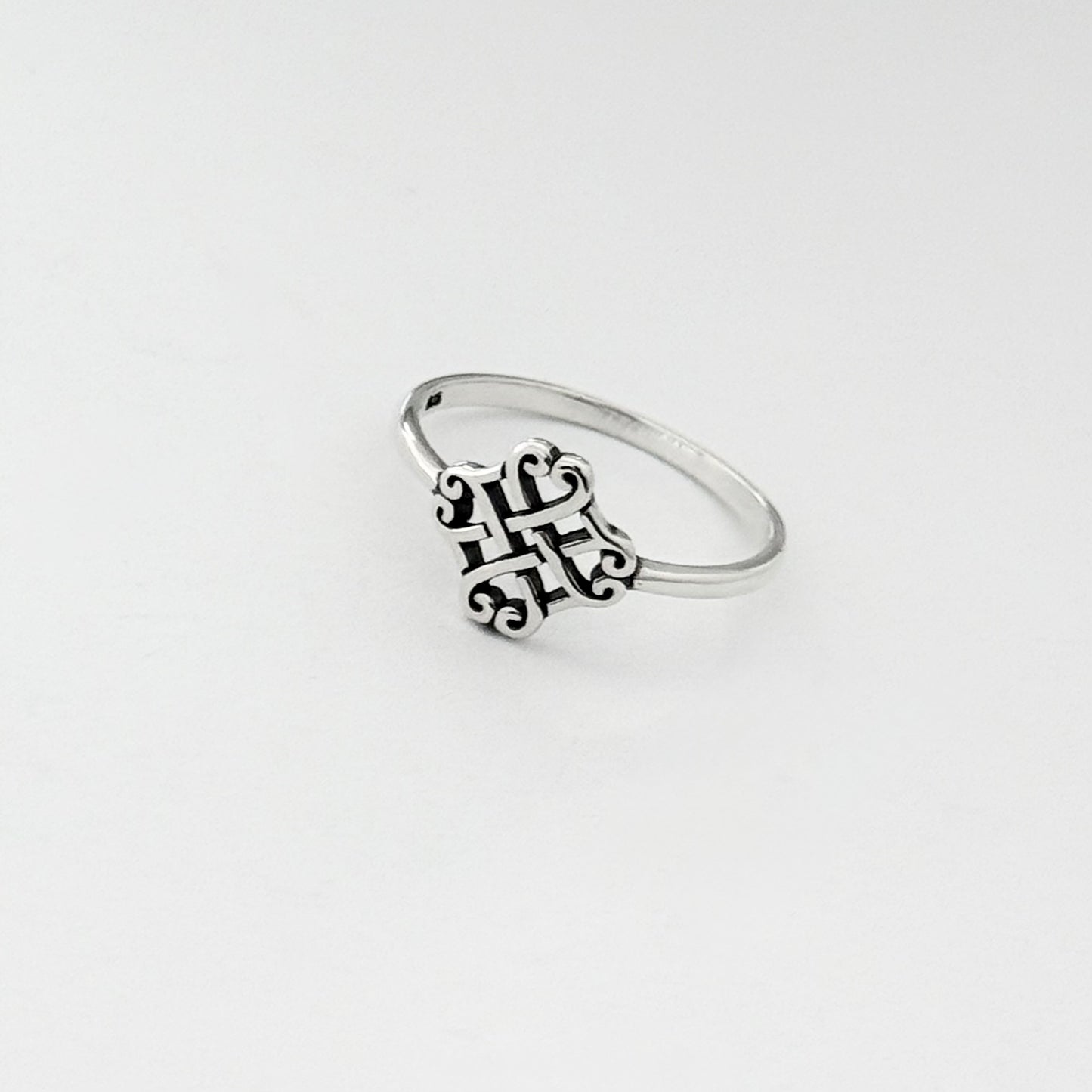 925 Sterling Silver Small Quadruple Celtic Heart Ring | Trinity Love Knots Silver Rings