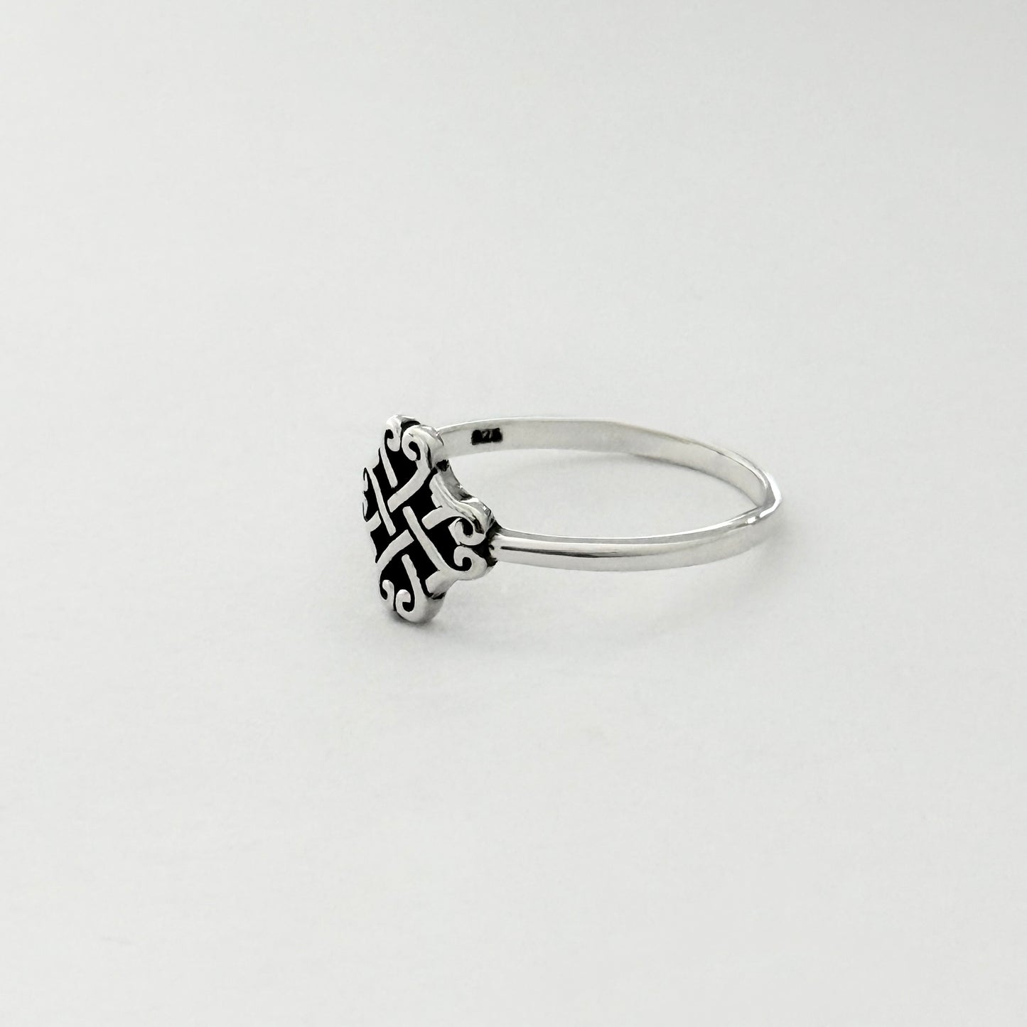 925 Sterling Silver Small Quadruple Celtic Heart Ring | Trinity Love Knots Silver Rings