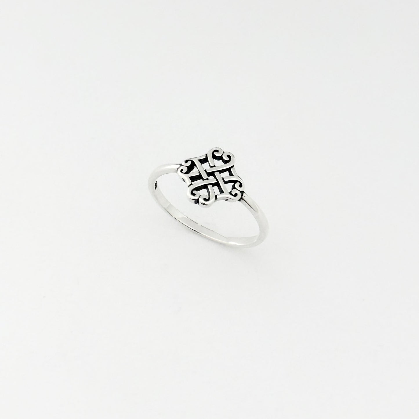 925 Sterling Silver Small Quadruple Celtic Heart Ring | Trinity Love Knots Silver Rings