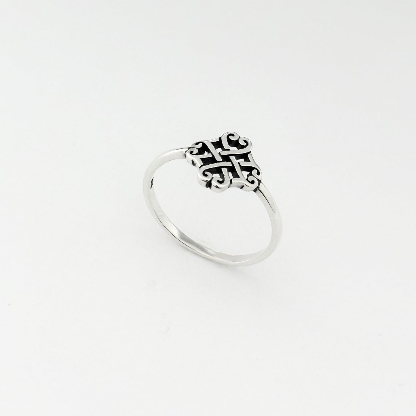 925 Sterling Silver Small Quadruple Celtic Heart Ring | Trinity Love Knots Silver Rings