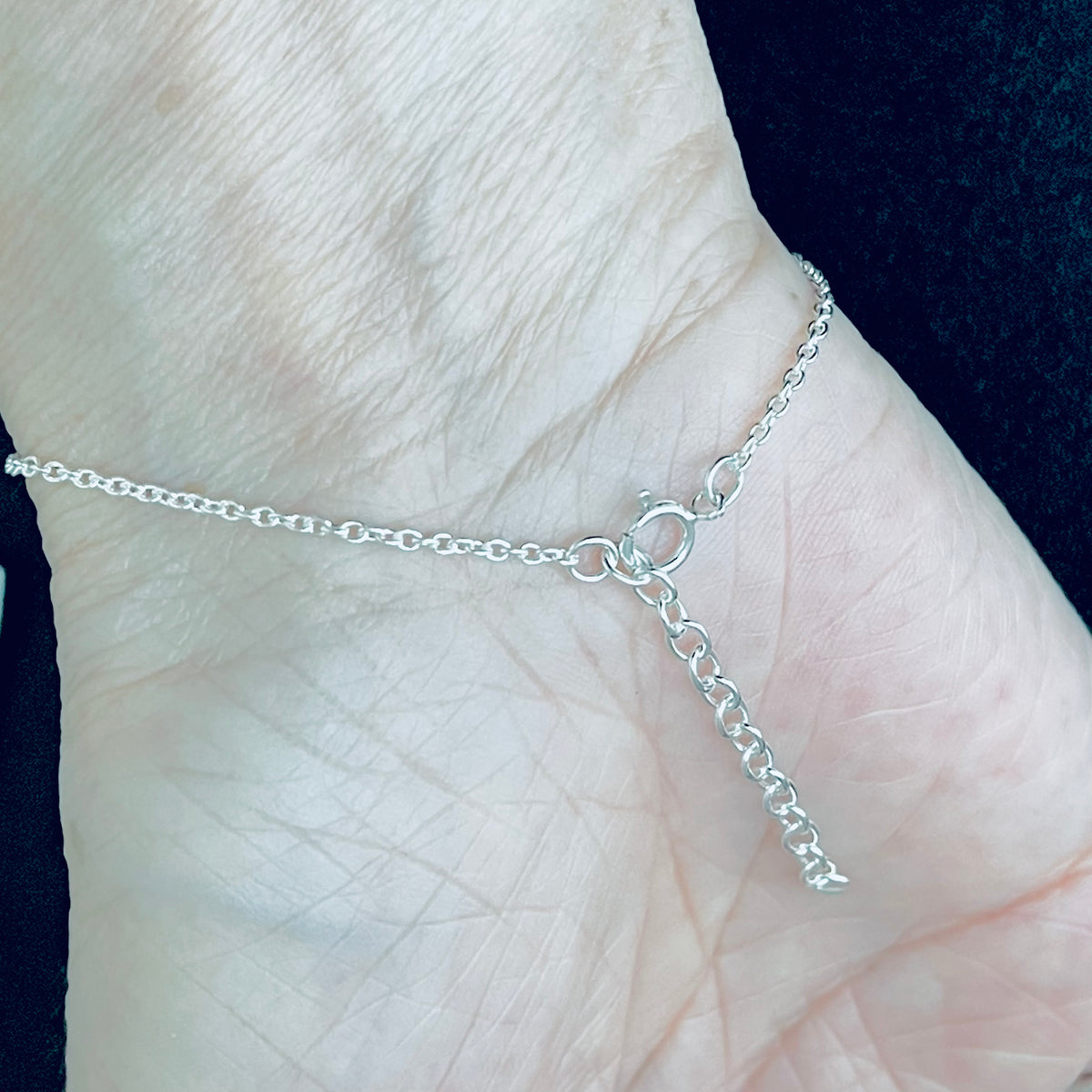 925 Sterling Silver Minimalist Cross Bracelet | Delicate Religious Faith Silver Chain Bracelets