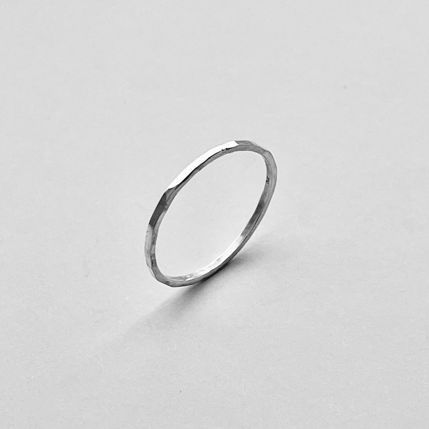 Minimalist Hammered Sterling Silver Band, Pinky Ring, Stackable Ring