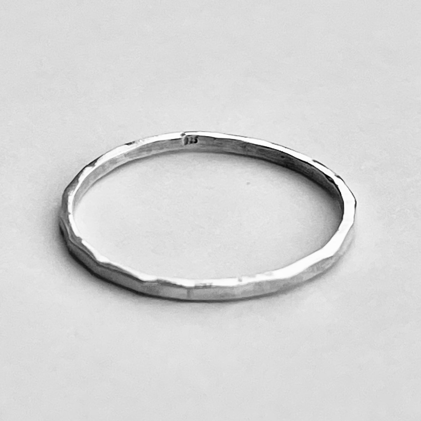 Minimalist Hammered Sterling Silver Band, Pinky Ring, Stackable Ring