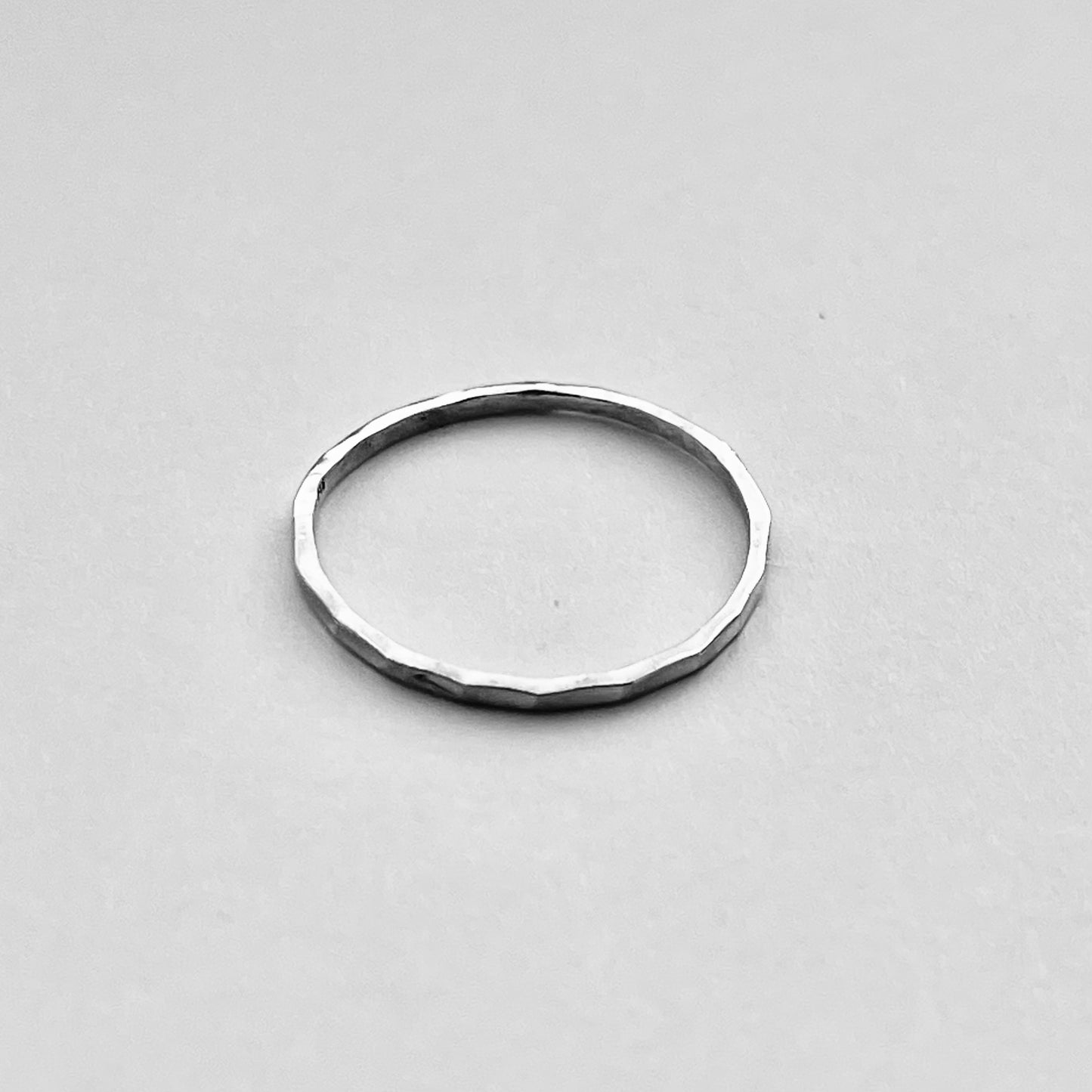 Minimalist Hammered Sterling Silver Band, Pinky Ring, Stackable Ring