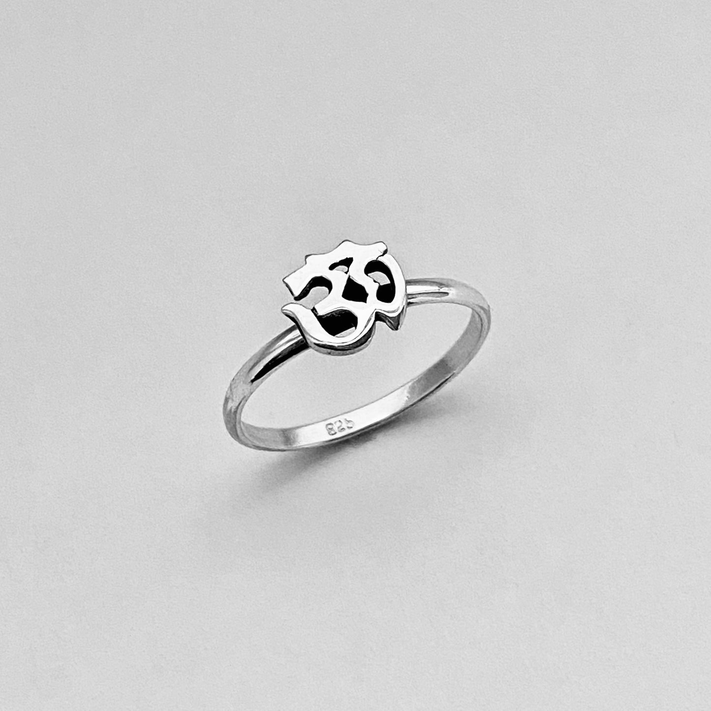 Sterling Silver Small OM Ring, Yoga Ring, Silver Rings