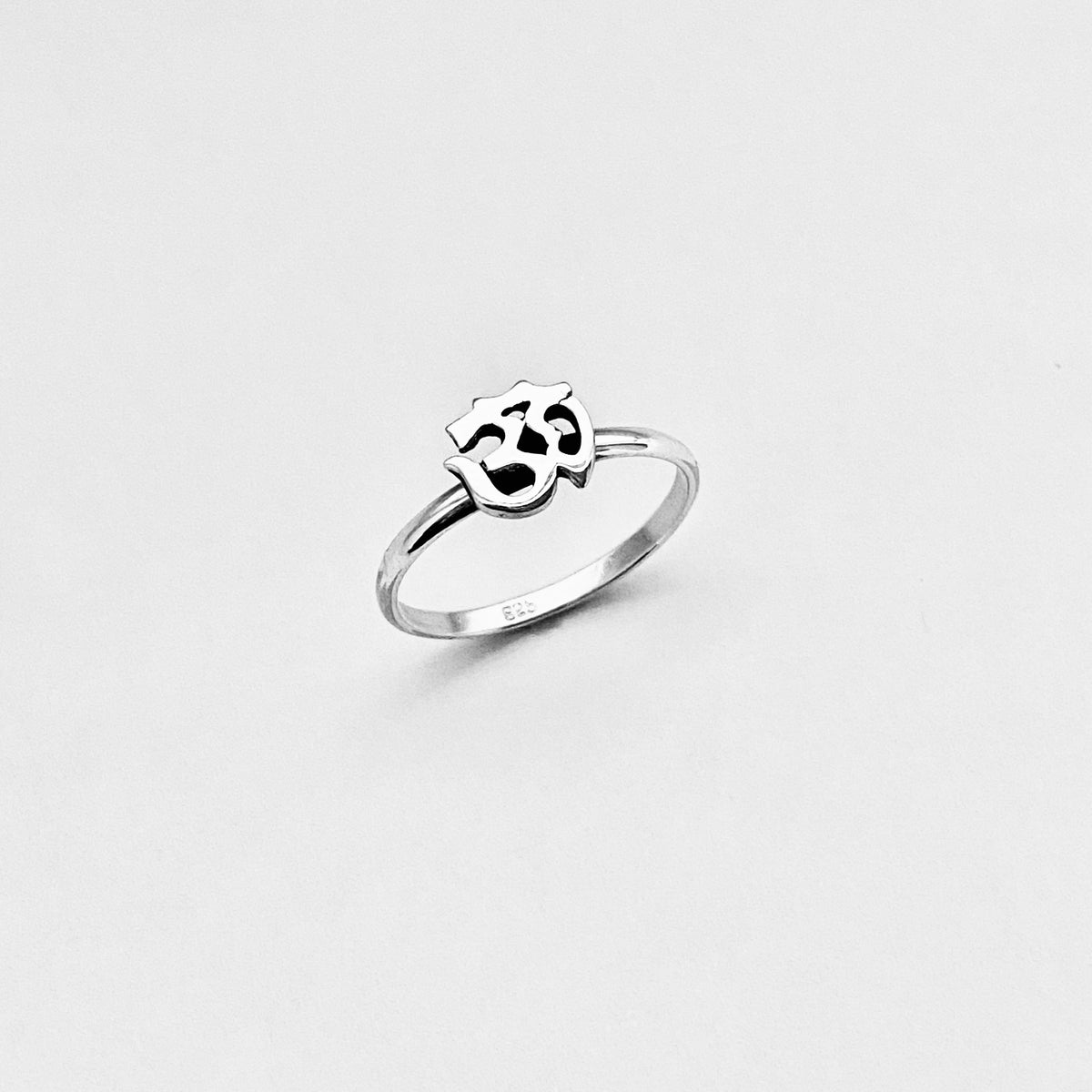 925 Sterling Silver Dainty OM Ring | Minimalist Yoga Spiritual Silver Rings