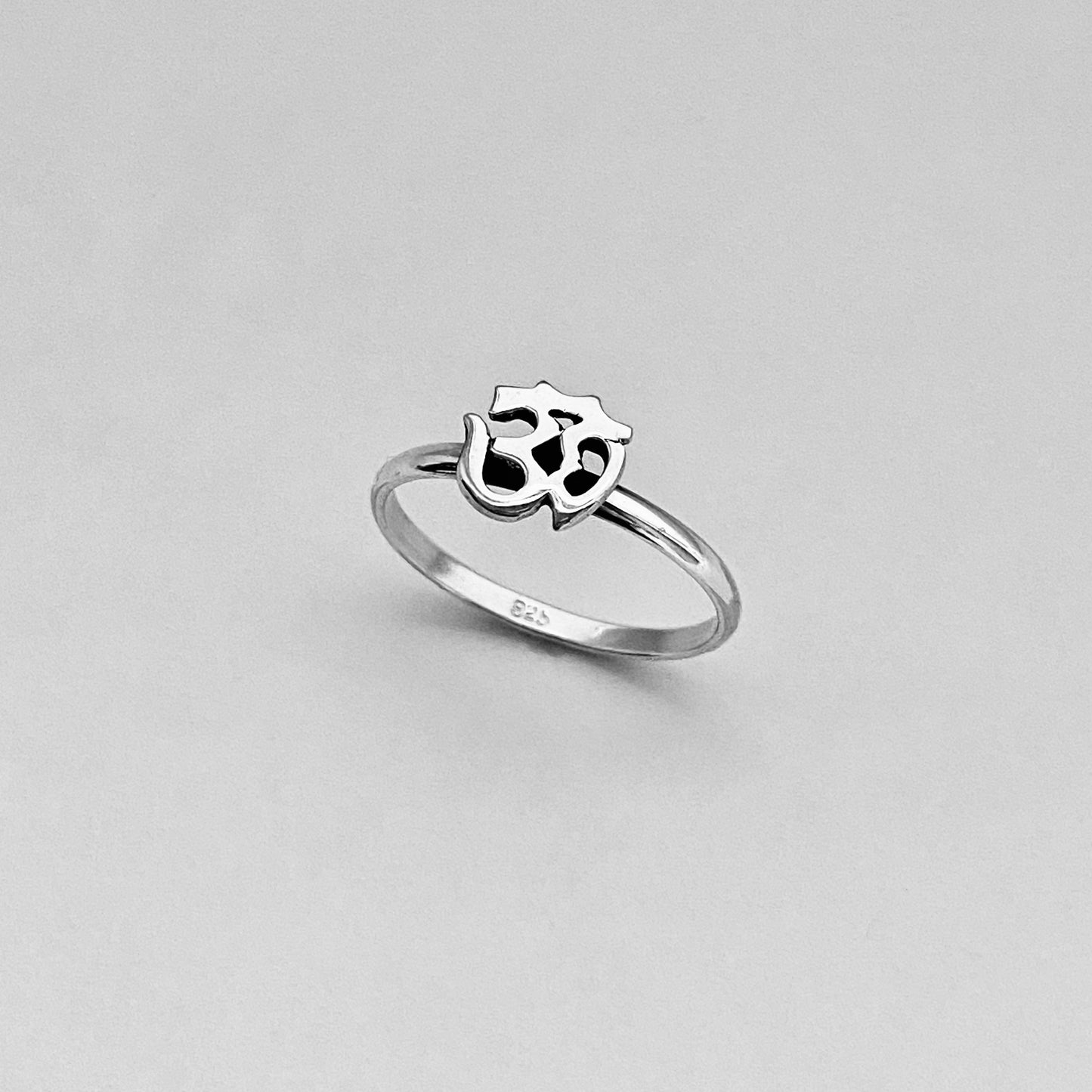 Sterling Silver Small OM Ring, Yoga Ring, Silver Rings