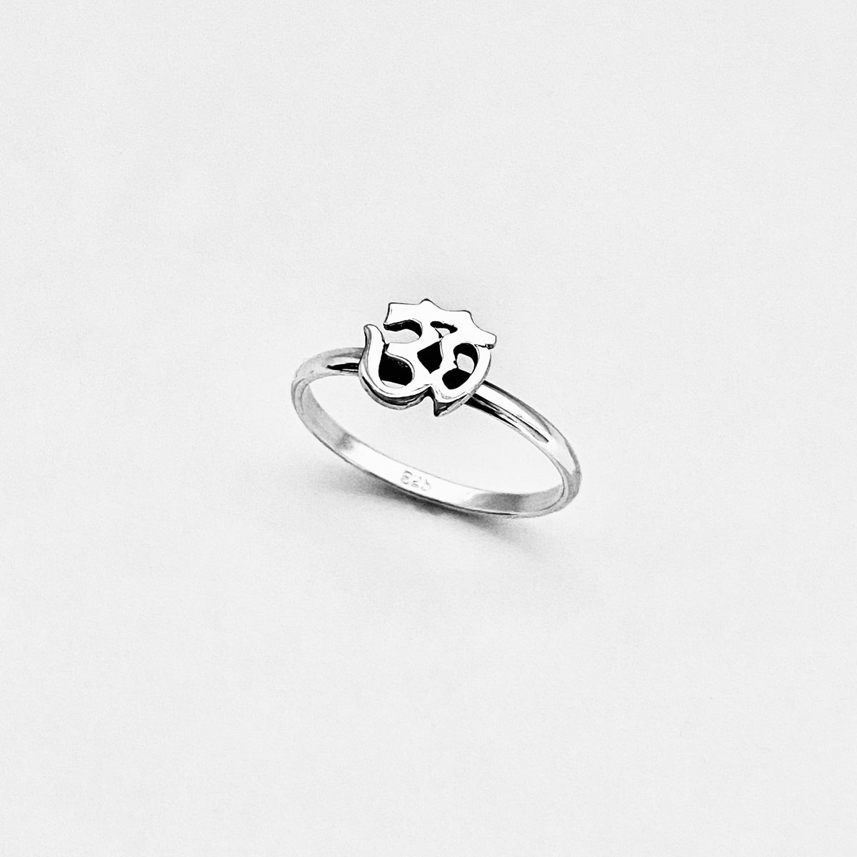 925 Sterling Silver Dainty OM Ring | Minimalist Yoga Spiritual Silver Rings