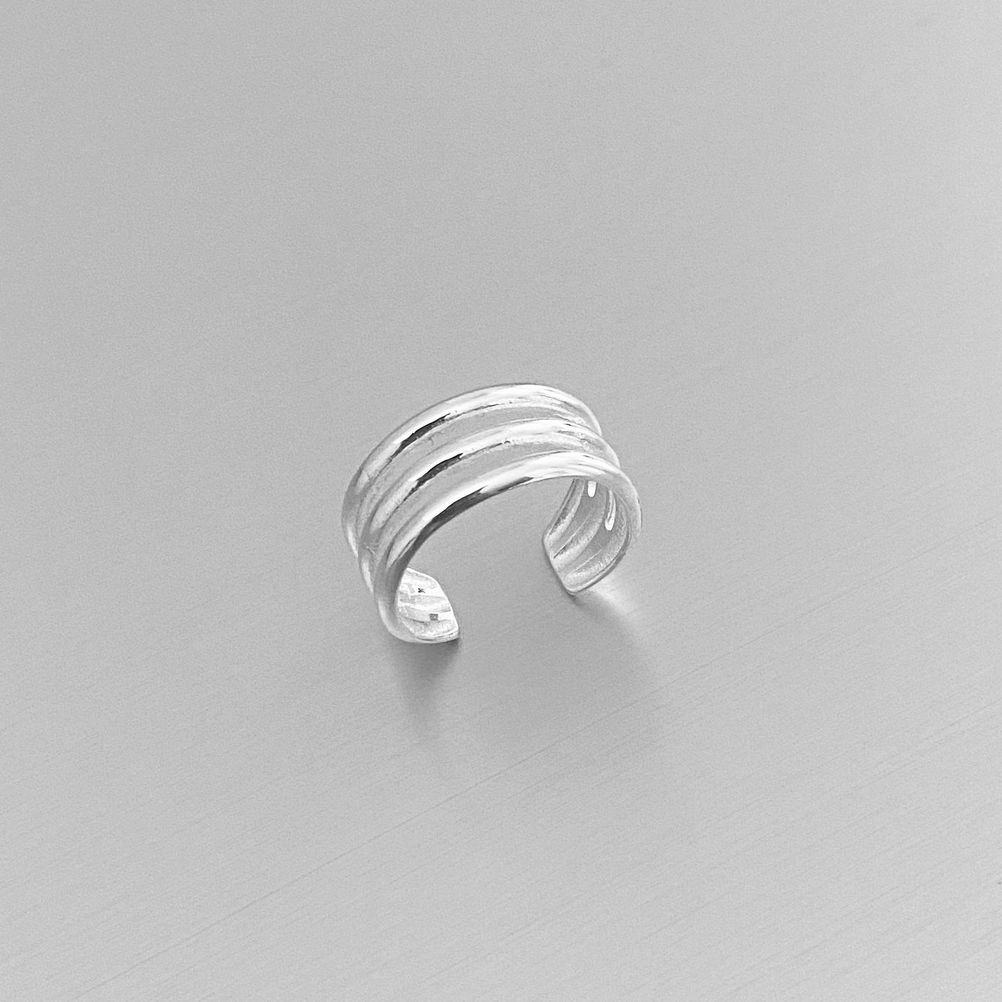 Sterling Silver Triple Band Cuff Toe Ring, Silver Rings, Silver Bands