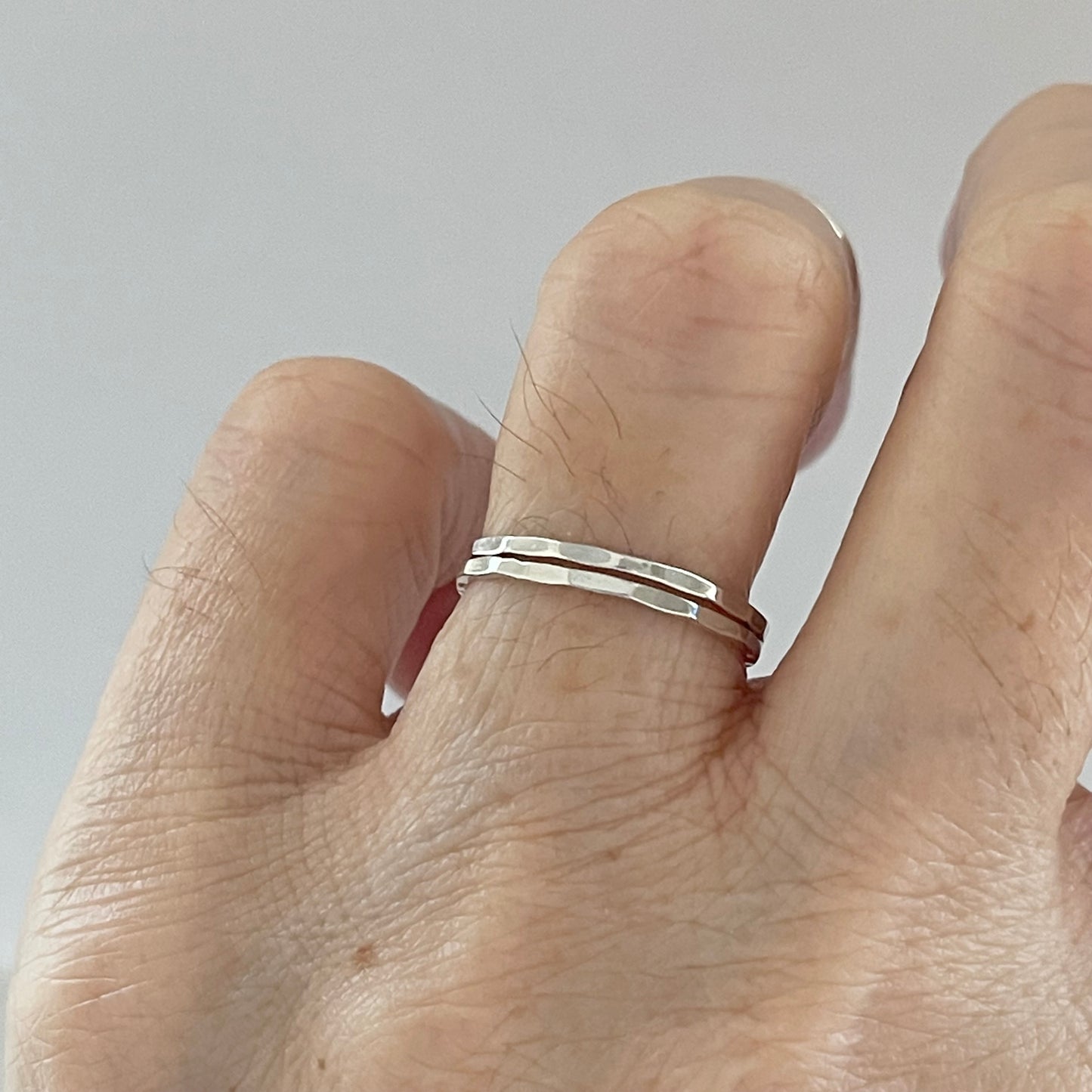 Minimalist Hammered Sterling Silver Band, Pinky Ring, Stackable Ring