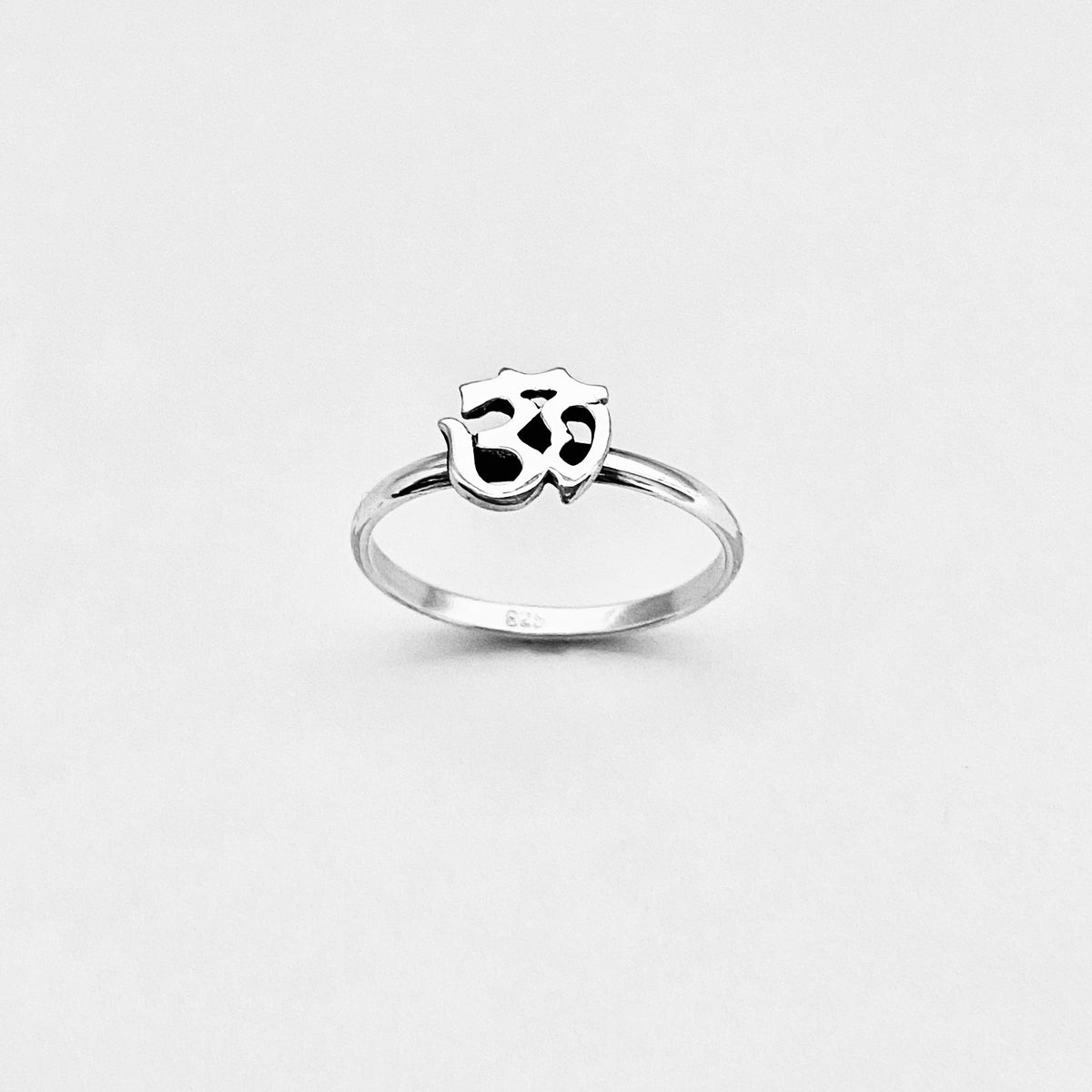 925 Sterling Silver Dainty OM Ring | Minimalist Yoga Spiritual Silver Rings