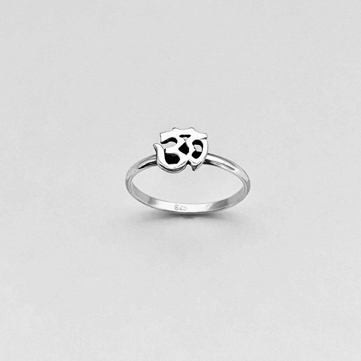 Sterling Silver Small OM Ring, Yoga Ring, Silver Rings