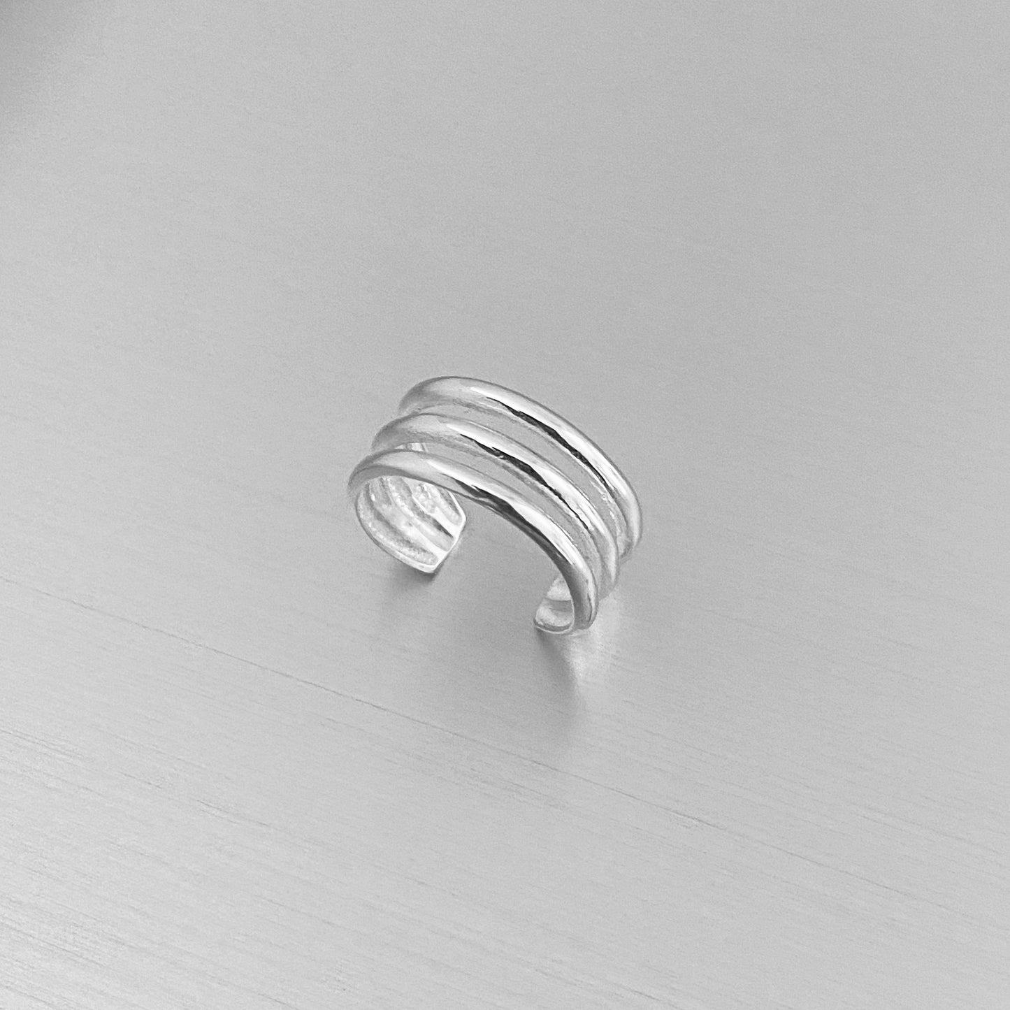 Sterling Silver Triple Band Cuff Toe Ring, Silver Rings, Silver Bands