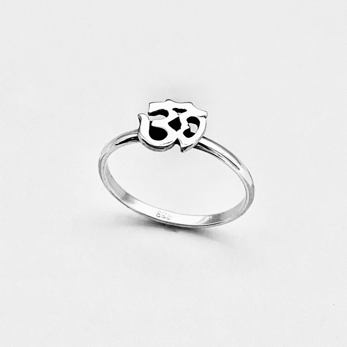 925 Sterling Silver Dainty OM Ring | Minimalist Yoga Spiritual Silver Rings