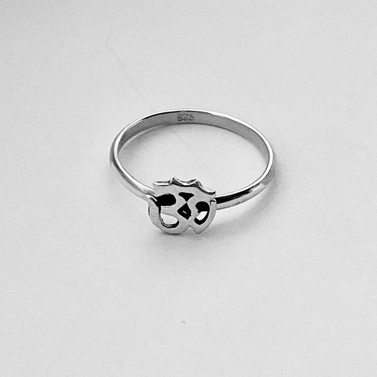 Sterling Silver Small OM Ring, Yoga Ring, Silver Rings