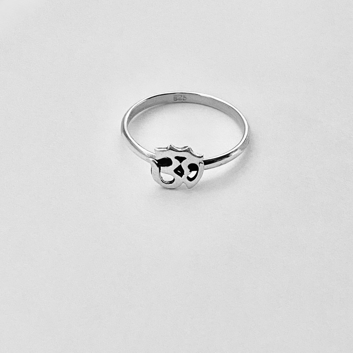 925 Sterling Silver Dainty OM Ring | Minimalist Yoga Spiritual Silver Rings