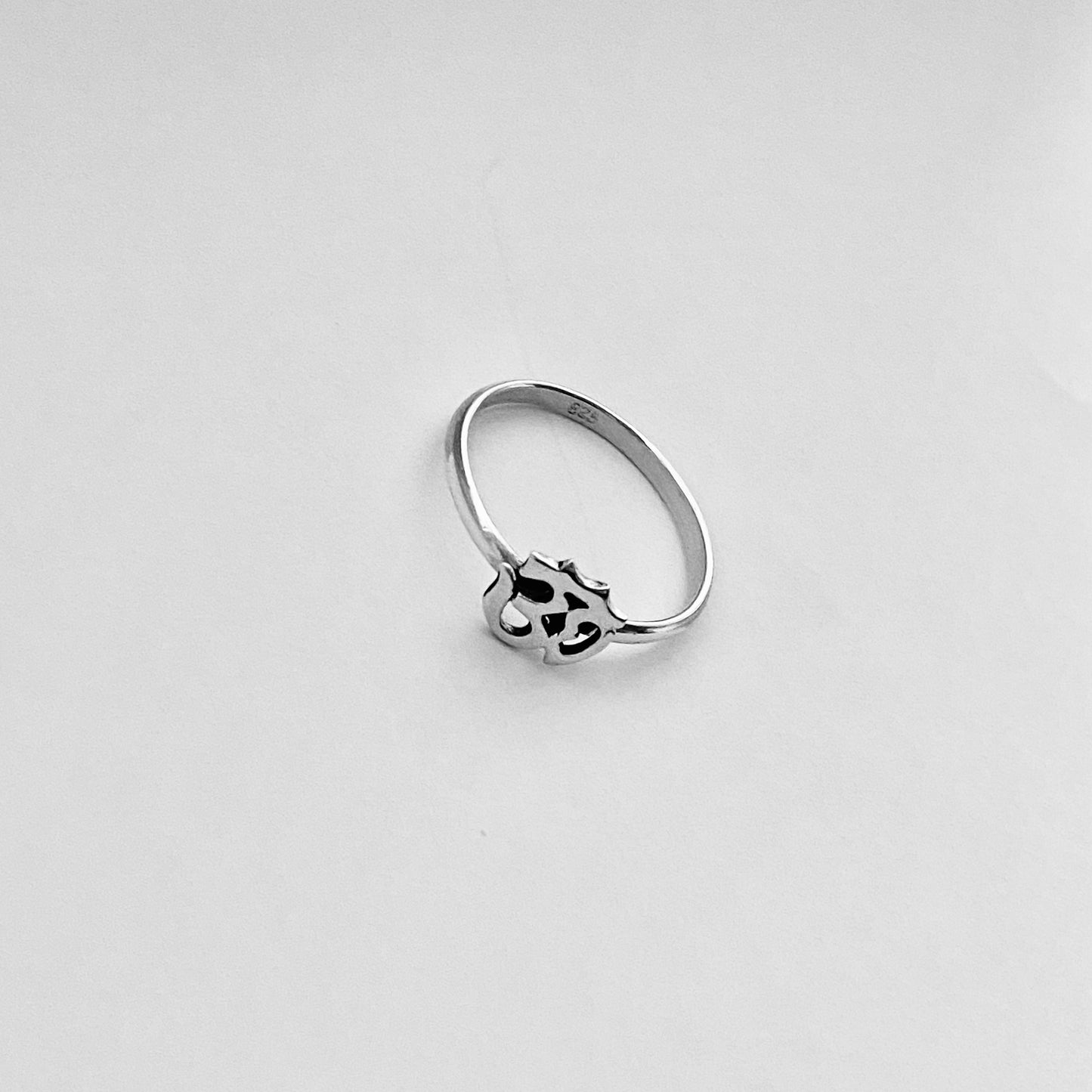 Sterling Silver Small OM Ring, Yoga Ring, Silver Rings