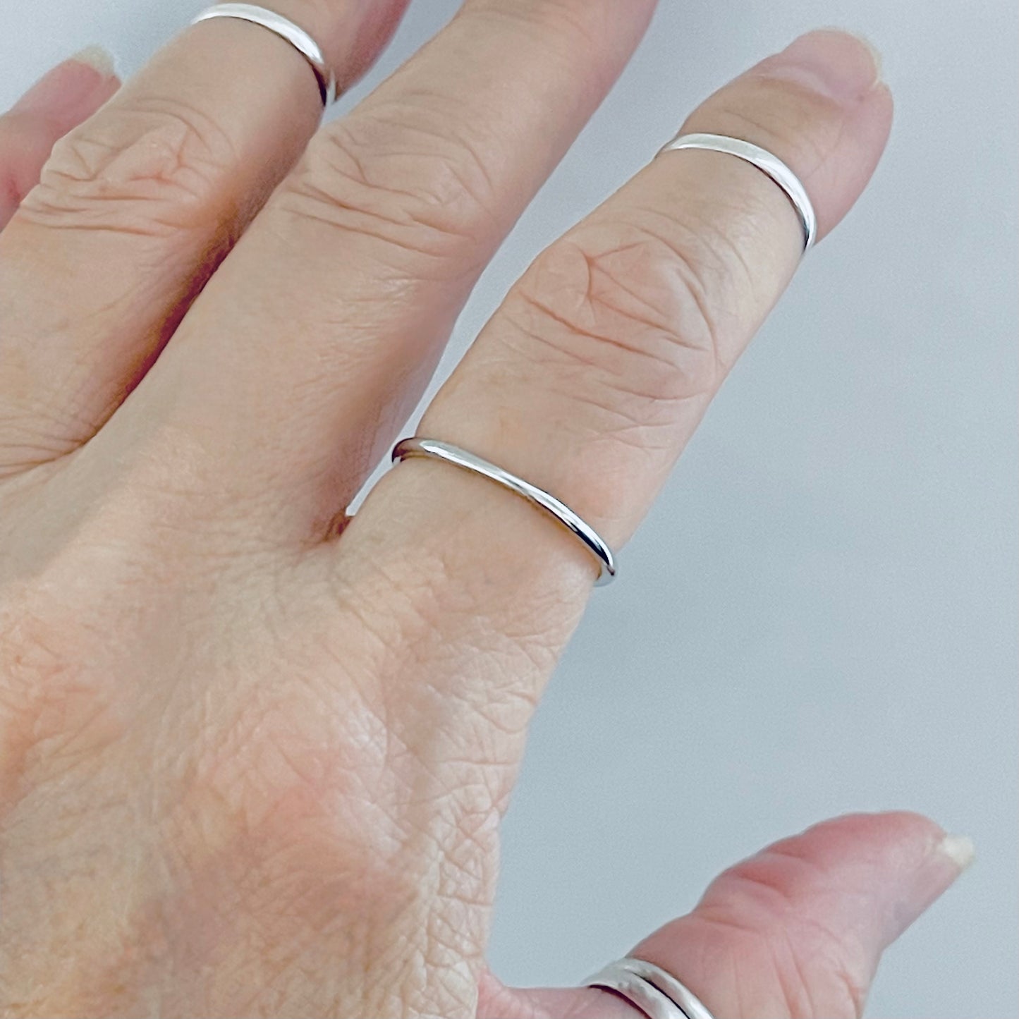 Sterling Silver Minimalist Plain 1.5mm Round Band Ring, Wedding Bands, Stackable Jewelry