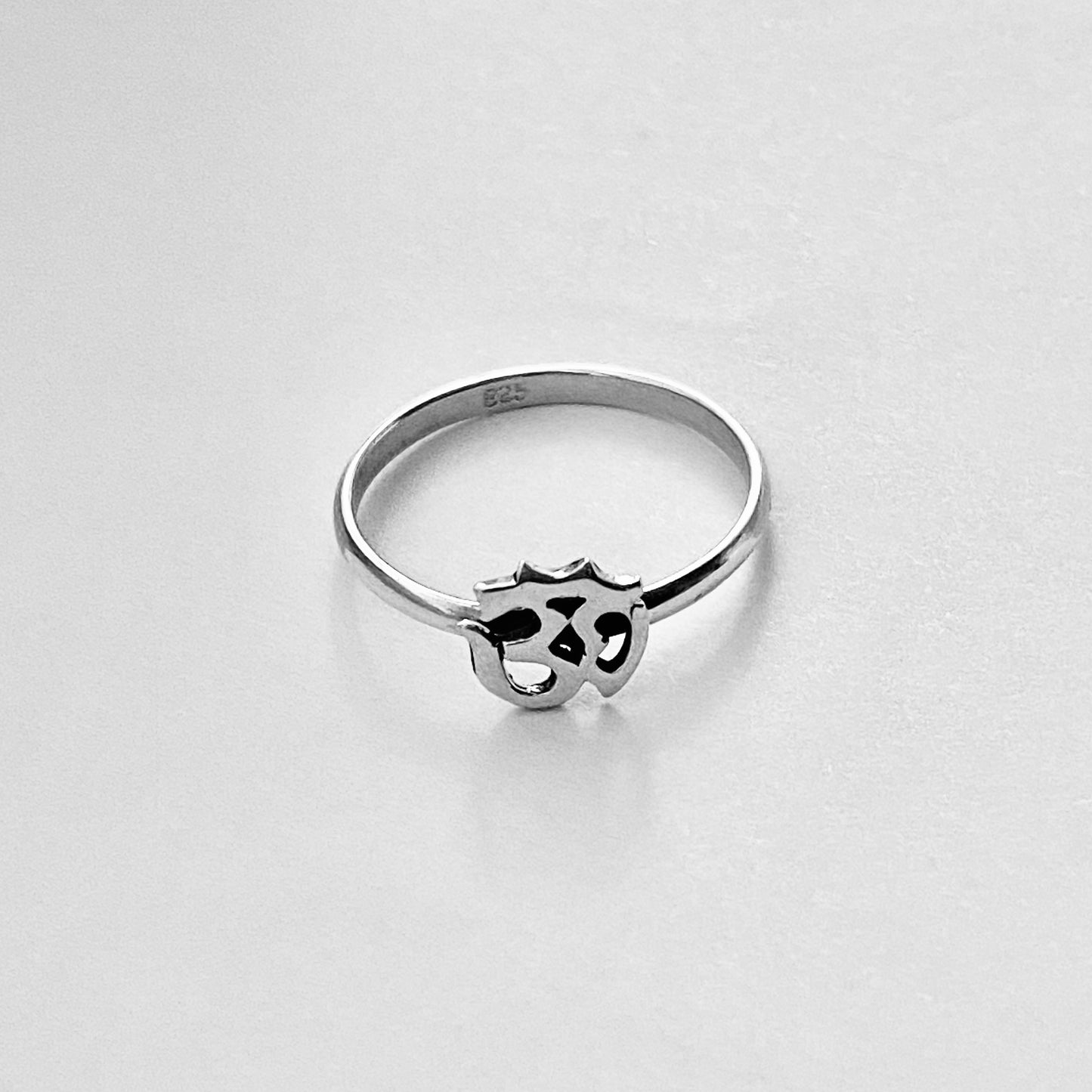 Sterling Silver Small OM Ring, Yoga Ring, Silver Rings