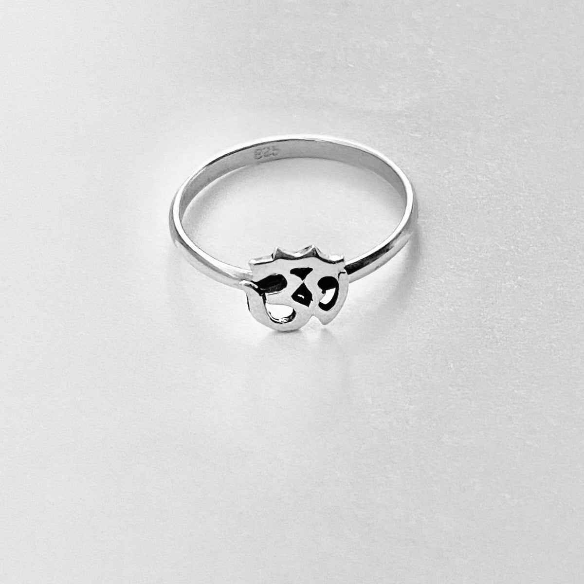 925 Sterling Silver Dainty OM Ring | Minimalist Yoga Spiritual Silver Rings