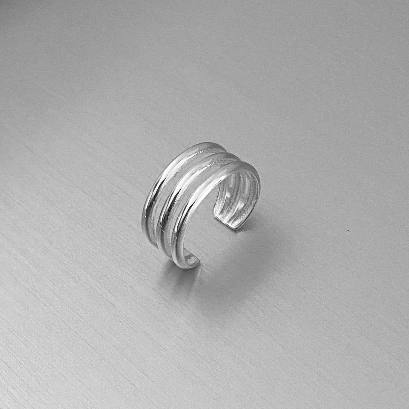 Sterling Silver Triple Band Cuff Toe Ring, Silver Rings, Silver Bands