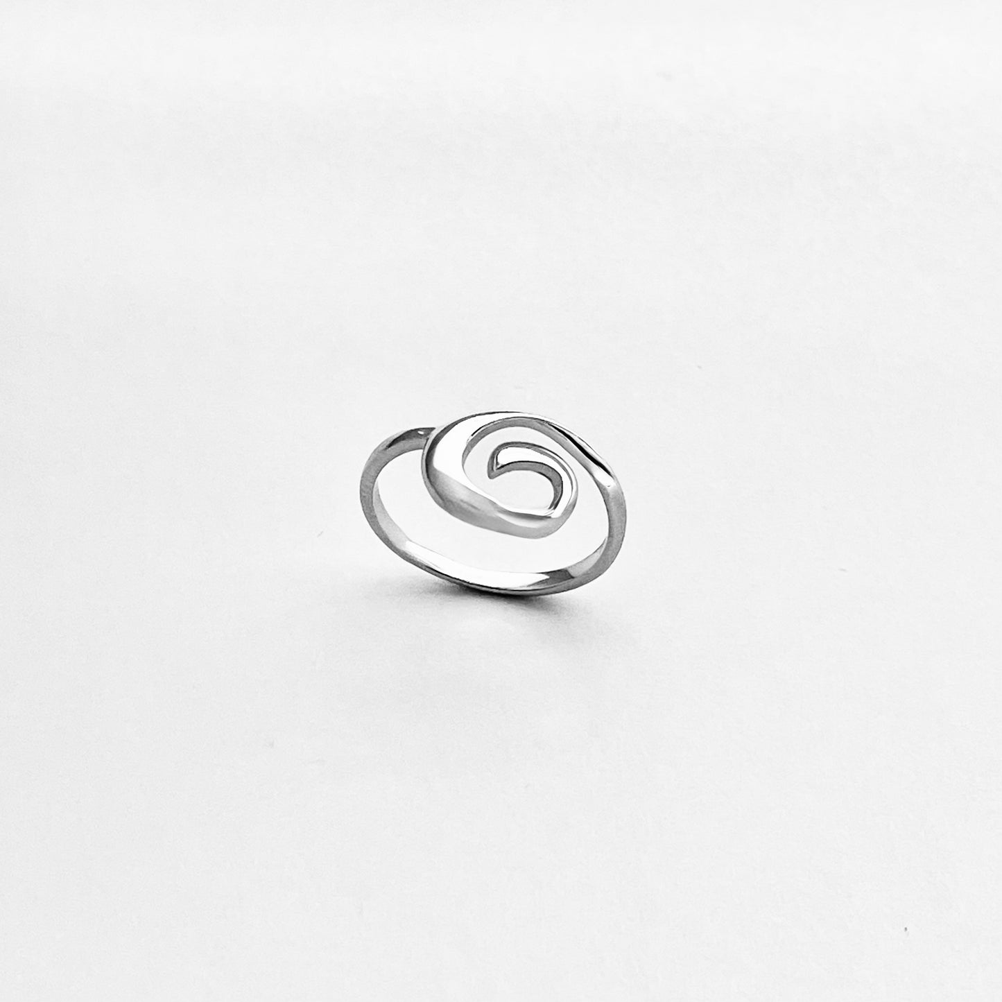 Sterling Silver Spiral Wave Ring, Swirl Silver Rings, Beach Surf Jewelry