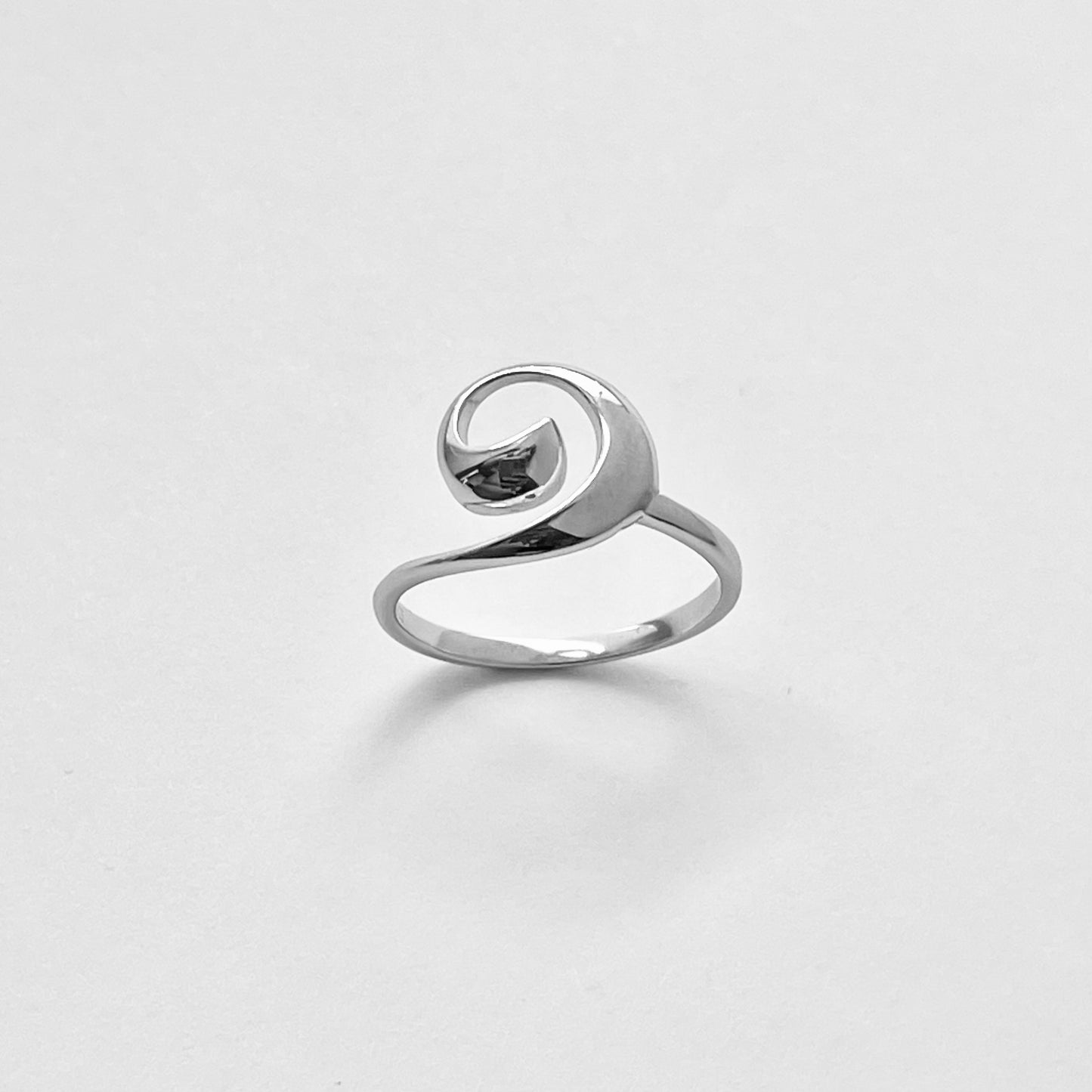 Sterling Silver Spiral Wave Ring, Swirl Silver Rings, Beach Ring, Surf Ring