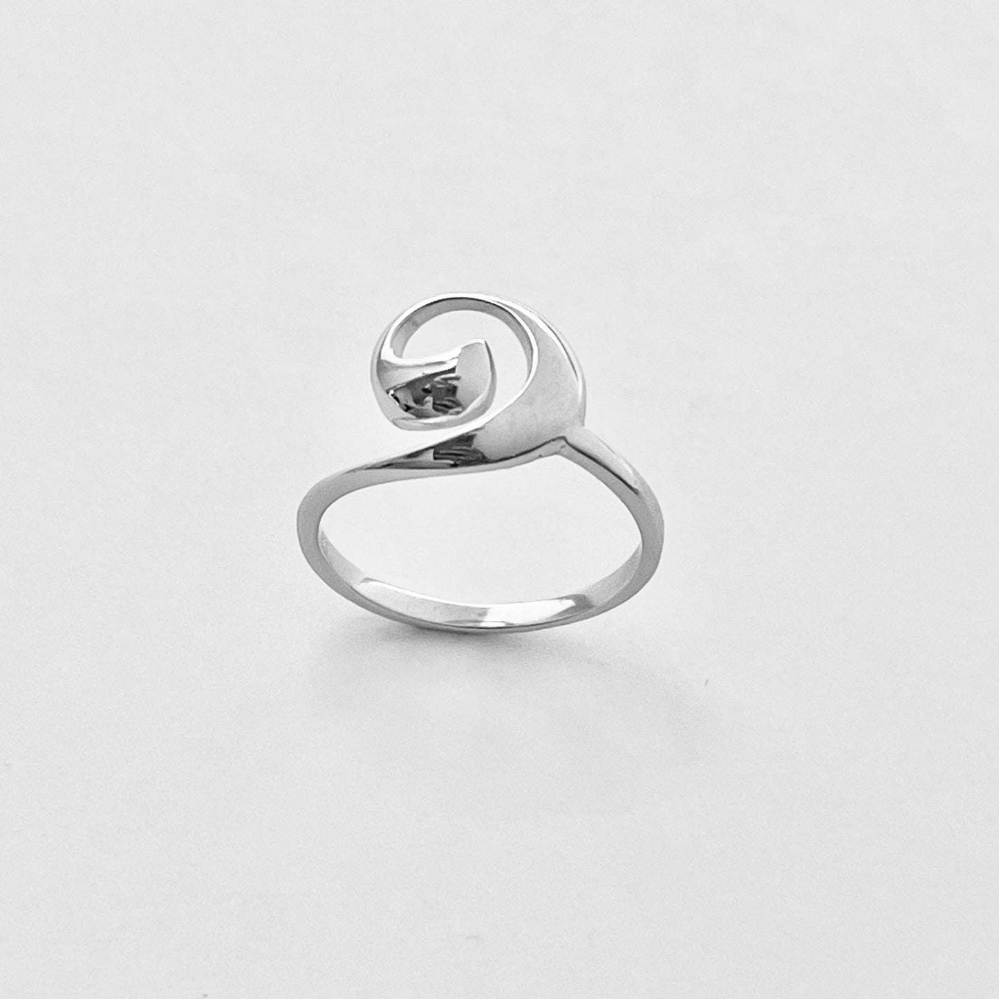 Sterling Silver Spiral Wave Ring, Swirl Silver Rings, Beach Ring, Surf Ring