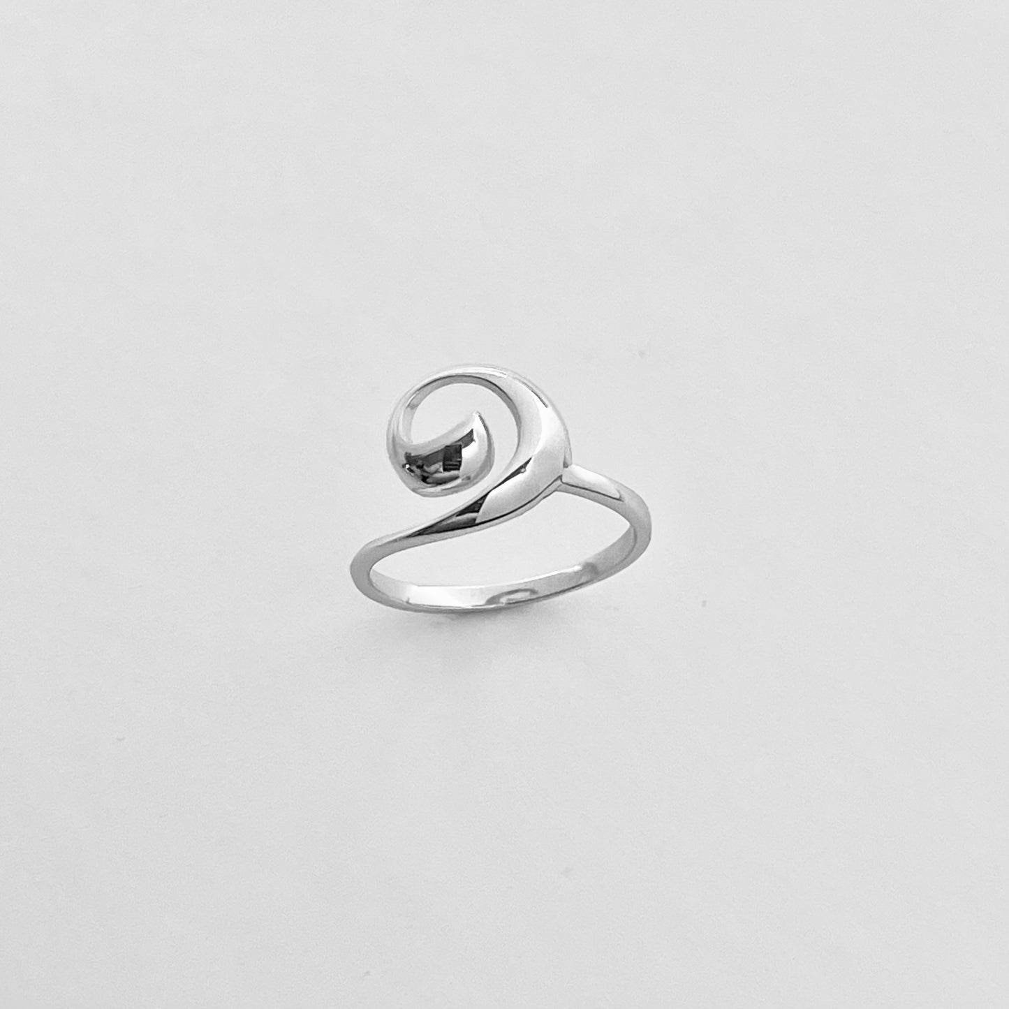 Sterling Silver Spiral Wave Ring, Swirl Silver Rings, Beach Ring, Surf Ring